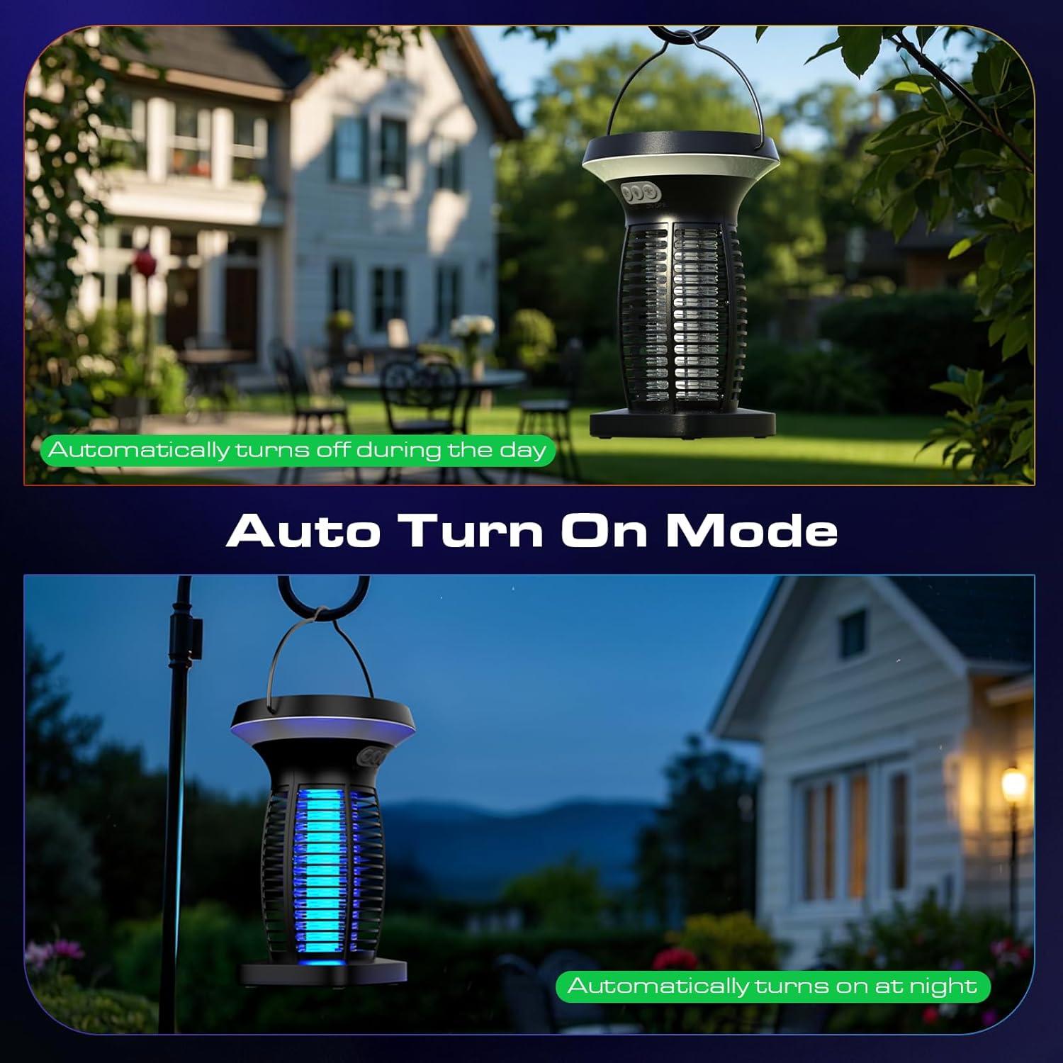 Zapper Solar de Insectos OnBeam 4200V Impermeable Negro