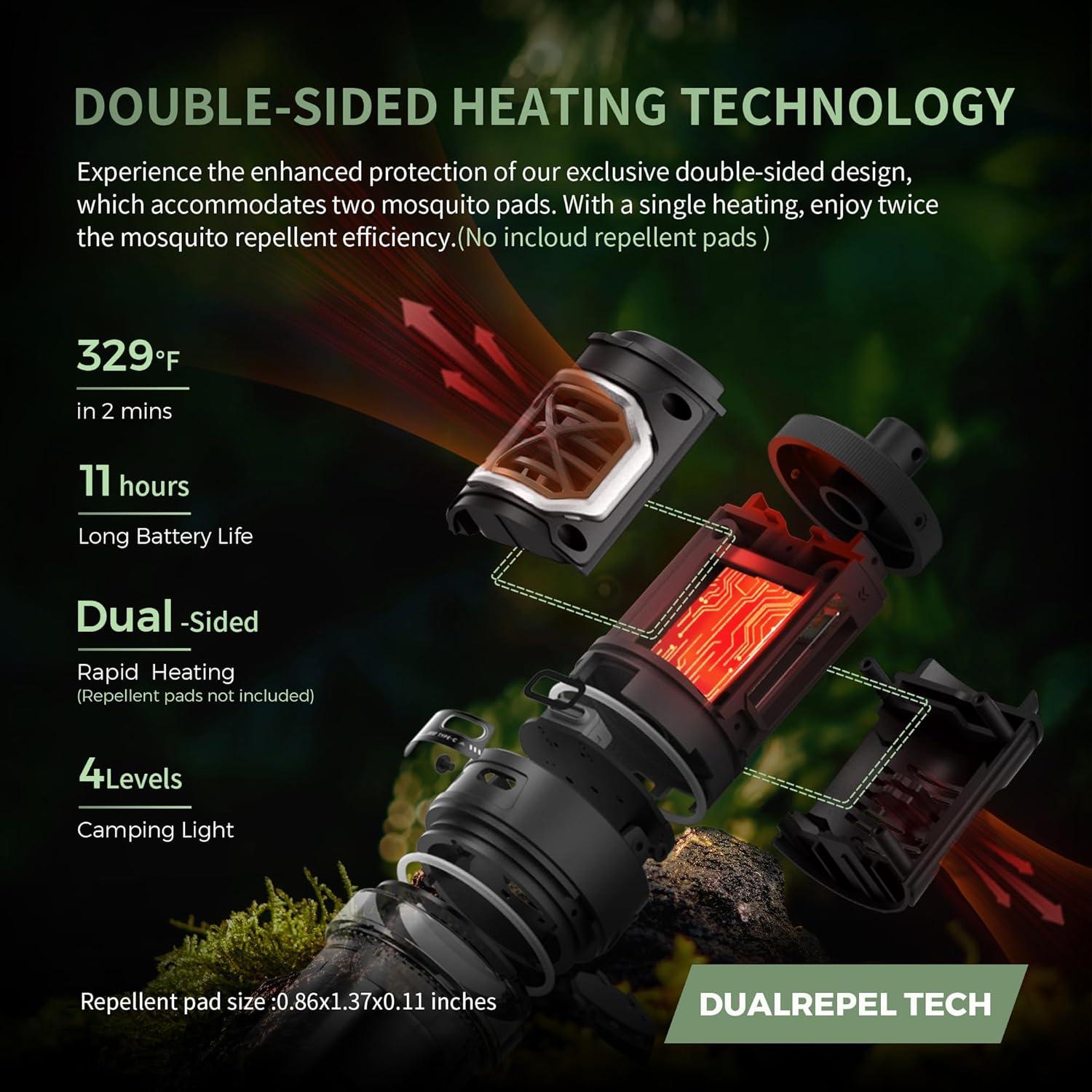 Repelente de Mosquitos Recargable FLEXTAIL OR13 Negro 9.14m