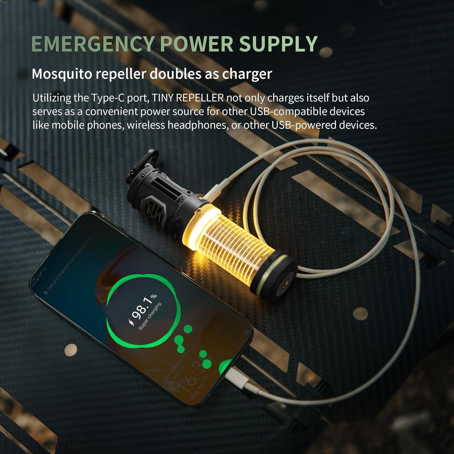 Repelente de Mosquitos Recargable FLEXTAIL OR13 Negro 9.14m