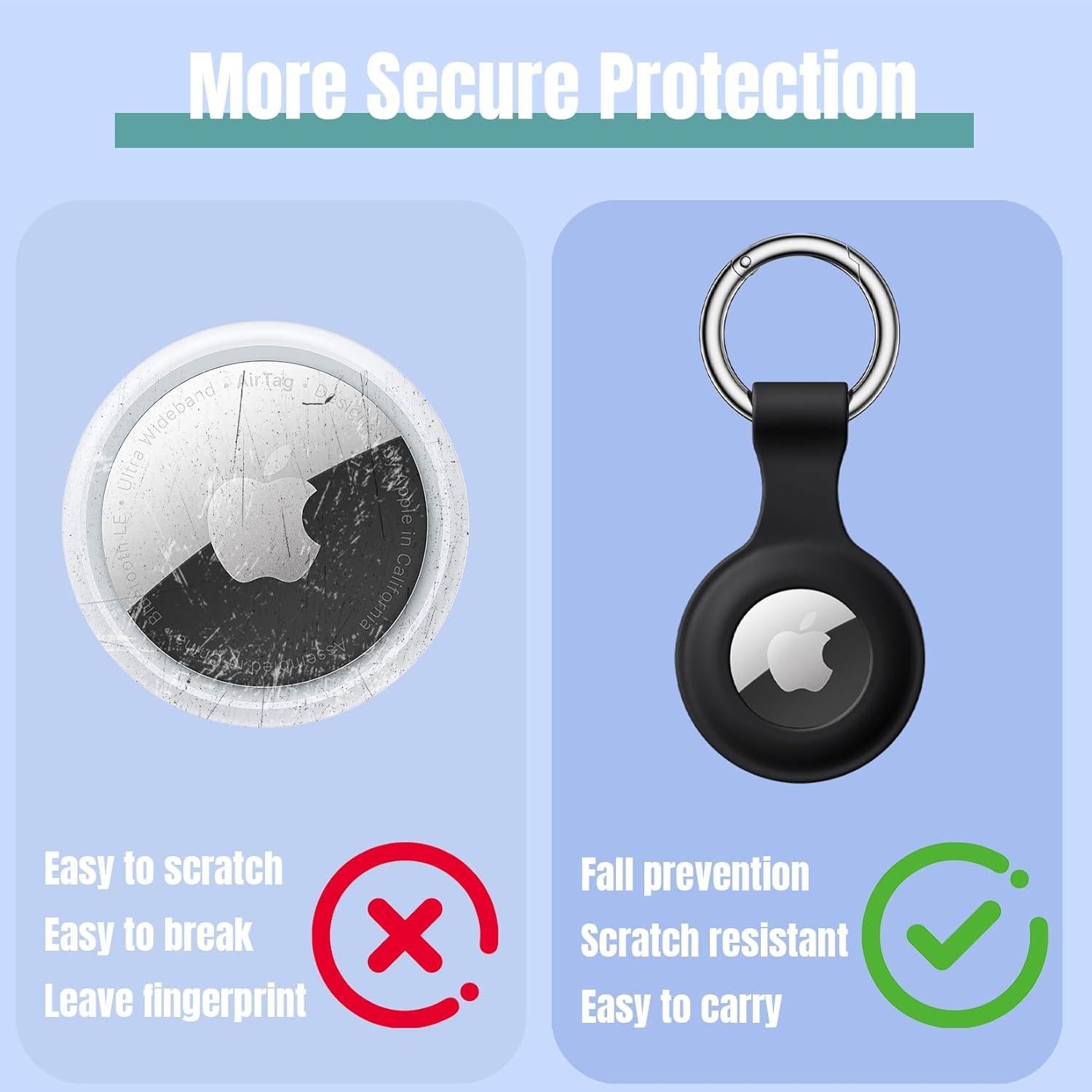 Paquete de 4 Fundas Silicona Impermeable para Apple AirTag