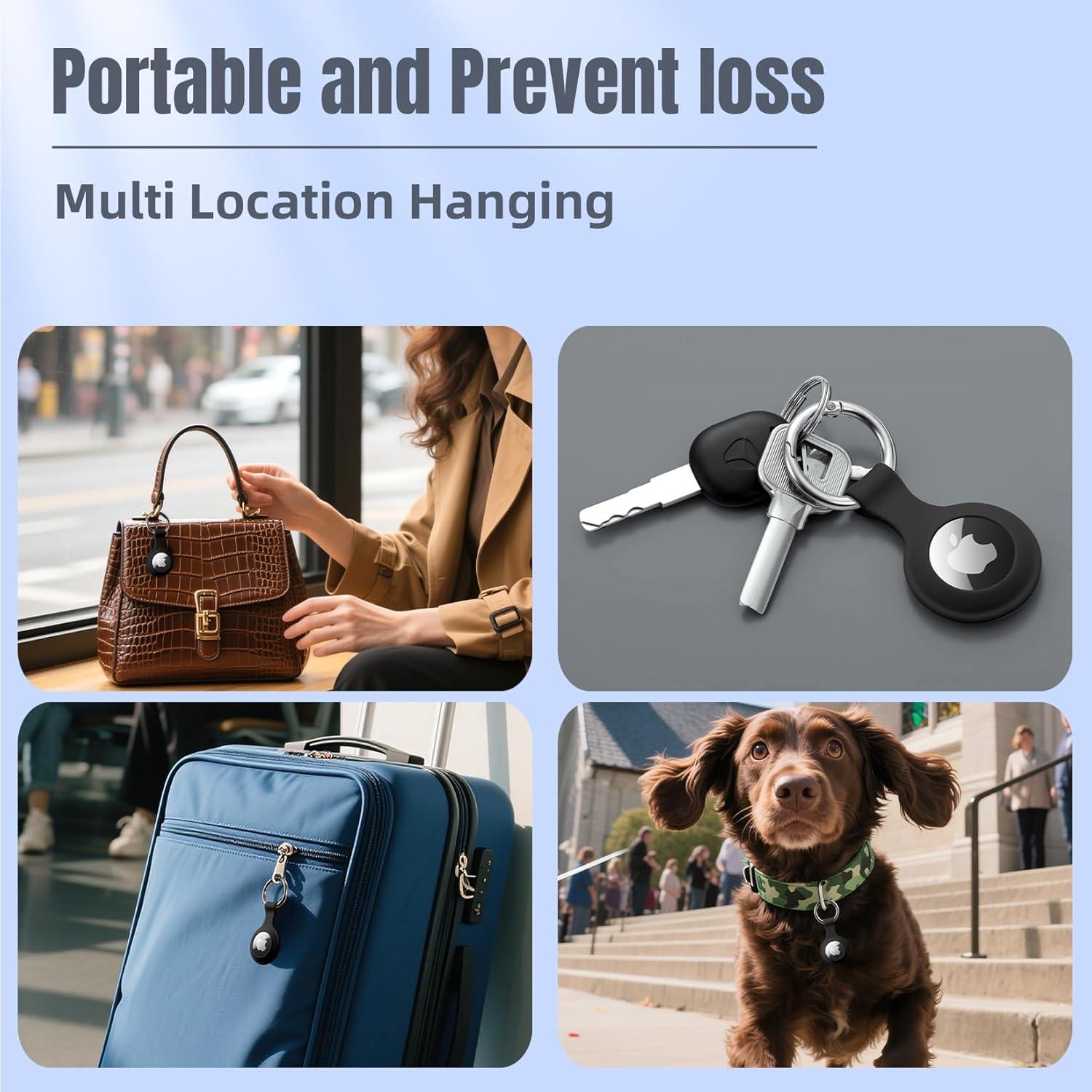 Paquete de 4 Fundas Silicona Impermeable para Apple AirTag