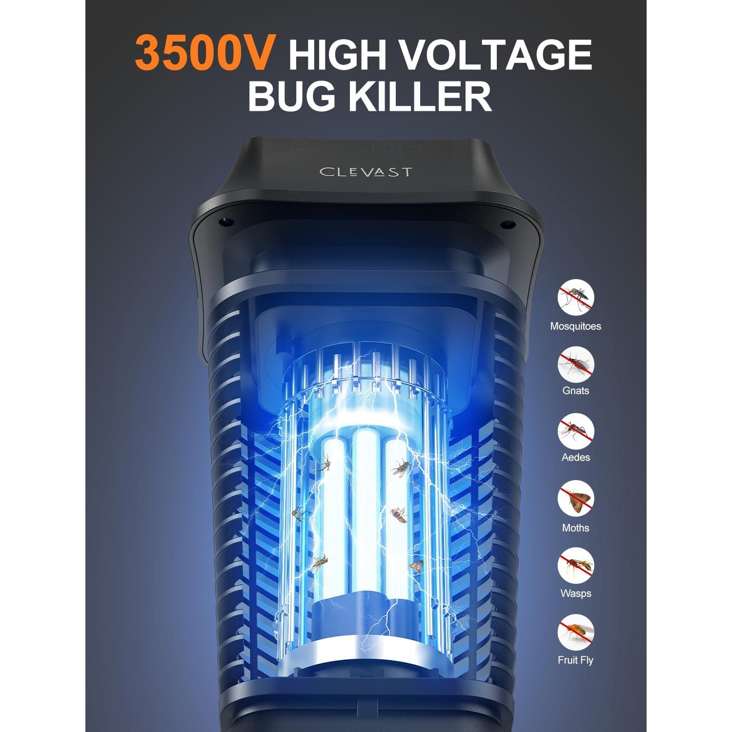 Asesino de Mosquitos Eléctrico CLEVAST 20W UV - Negro