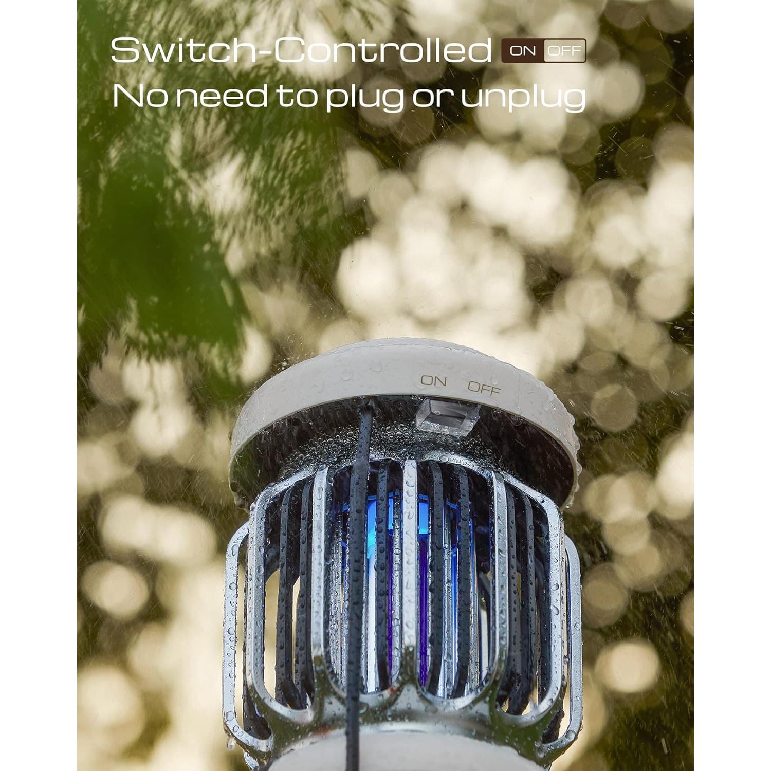 Zapper de Insectos GeckoMan 15W Impermeable para Interiores y Exteriores