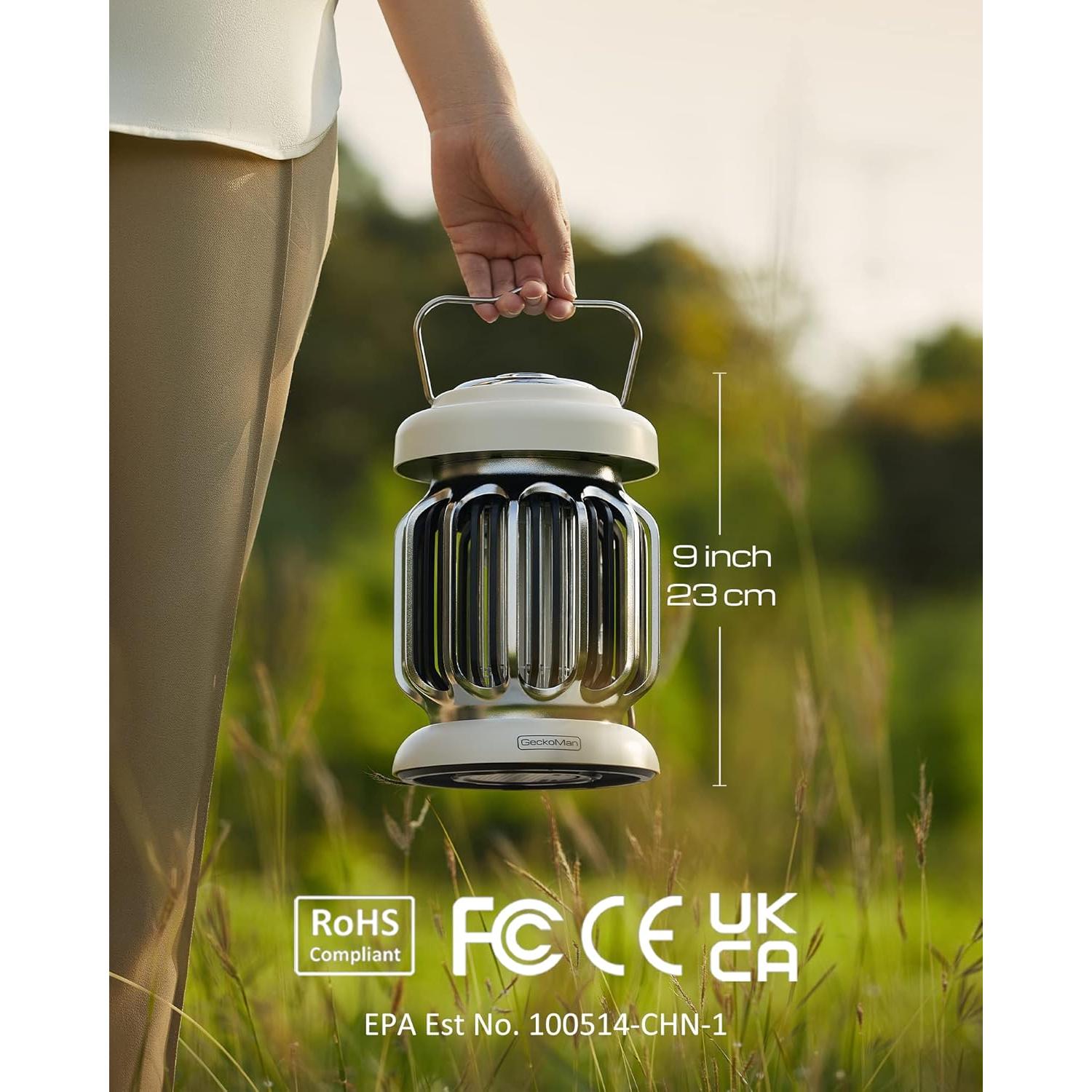 Zapper de Insectos GeckoMan 15W Impermeable para Interiores y Exteriores