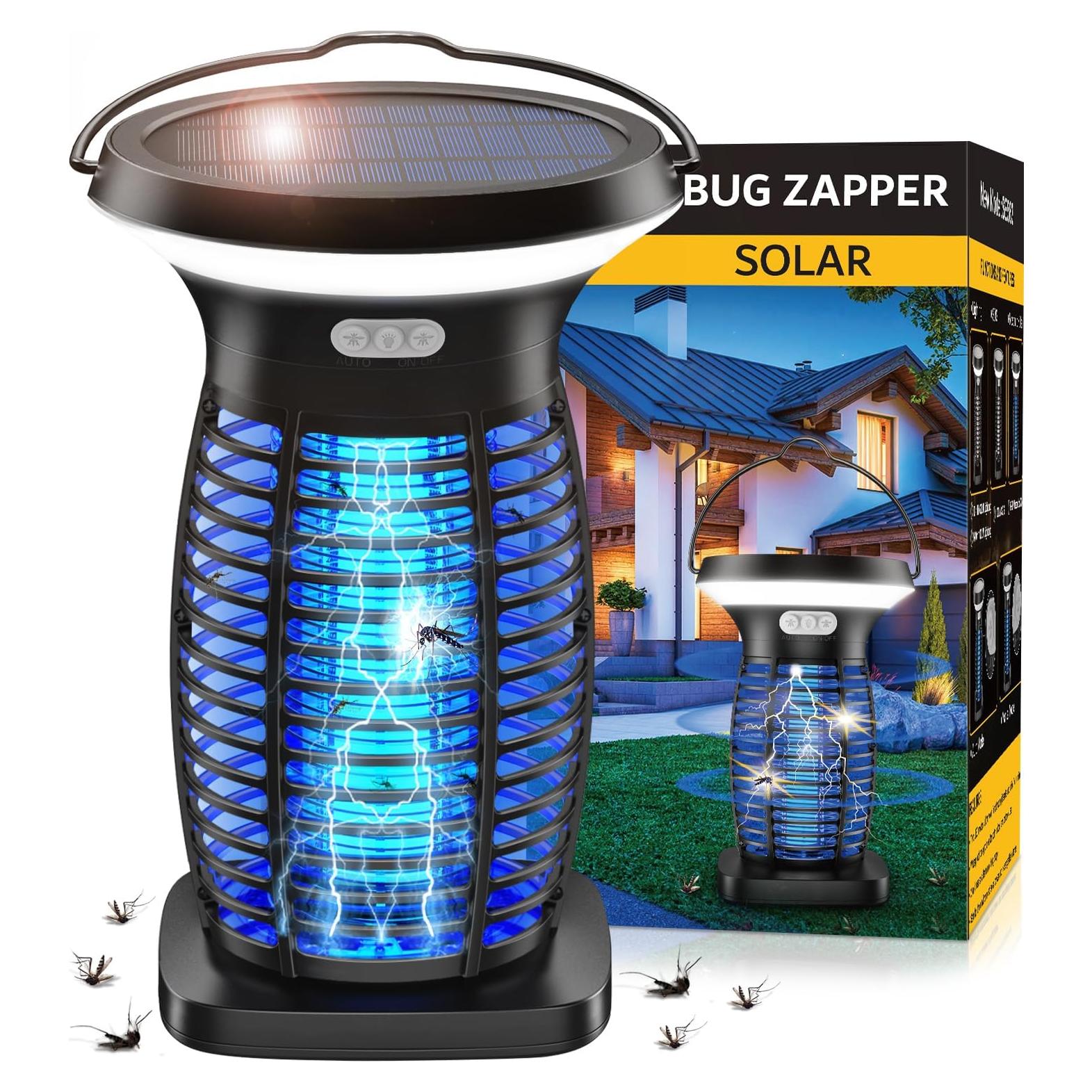 Zapper de Insectos Solar Zechuan 3-en-1, Control de Plagas