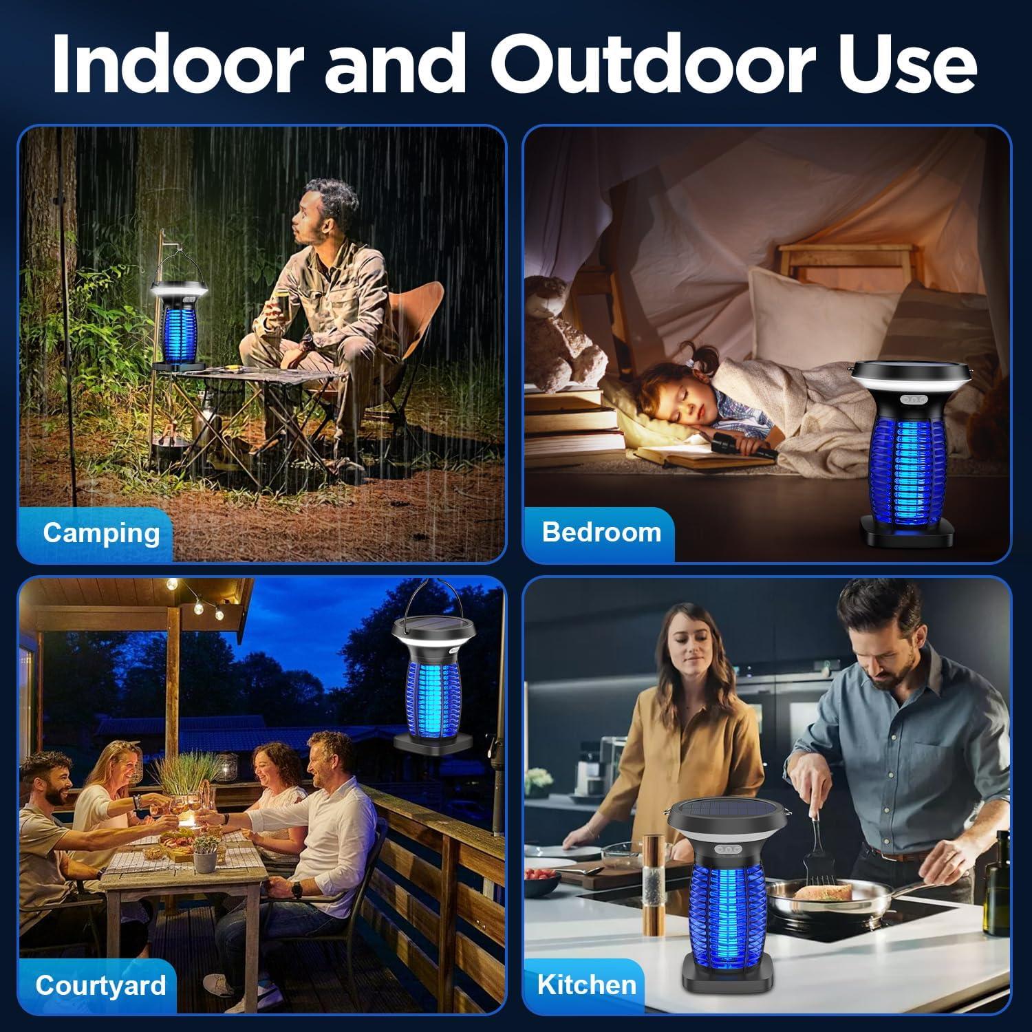 Zapper de Insectos Solar Zechuan 3-en-1, Control de Plagas