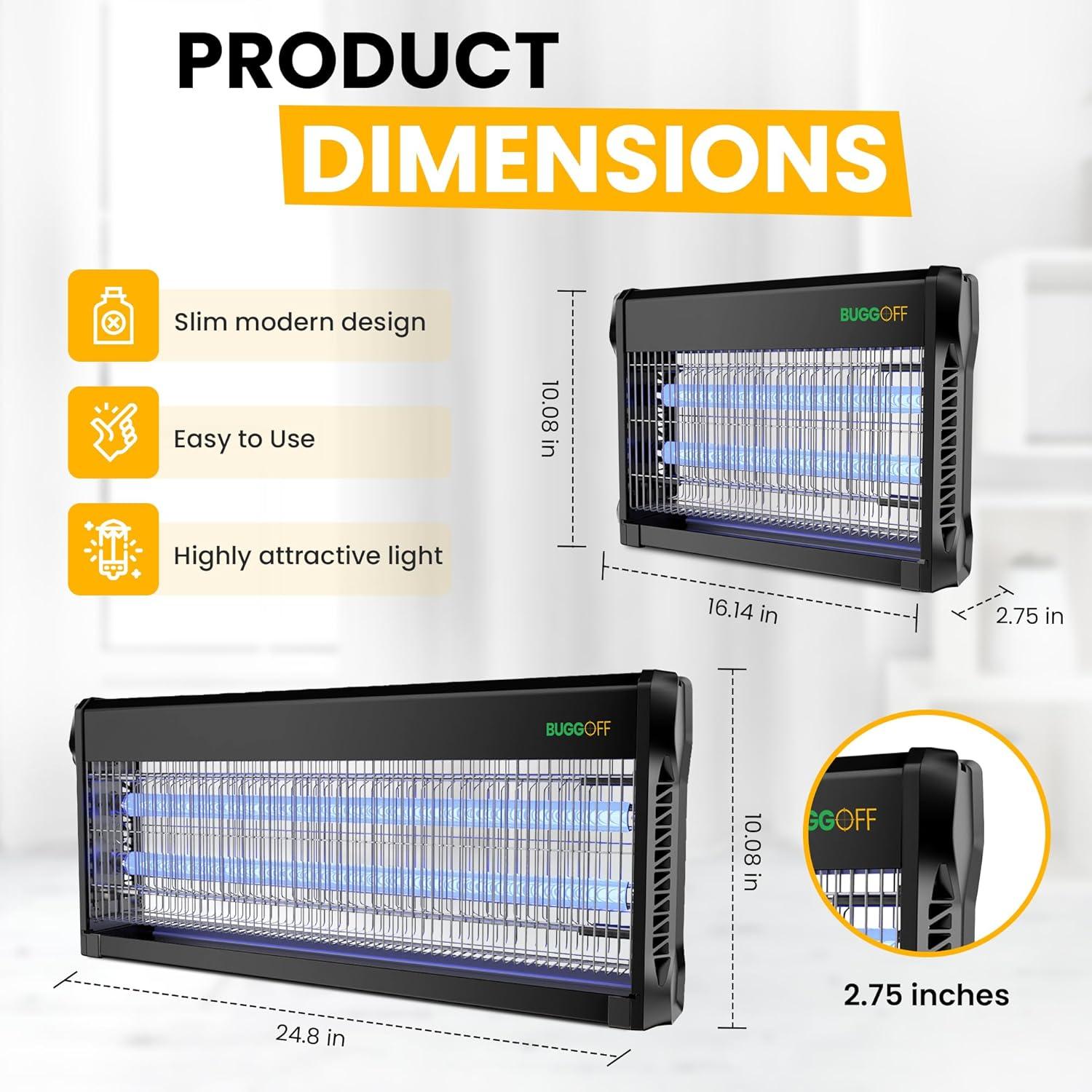 Zapper Eléctrico Bugg OFF 40W para Insectos 185,8 m²