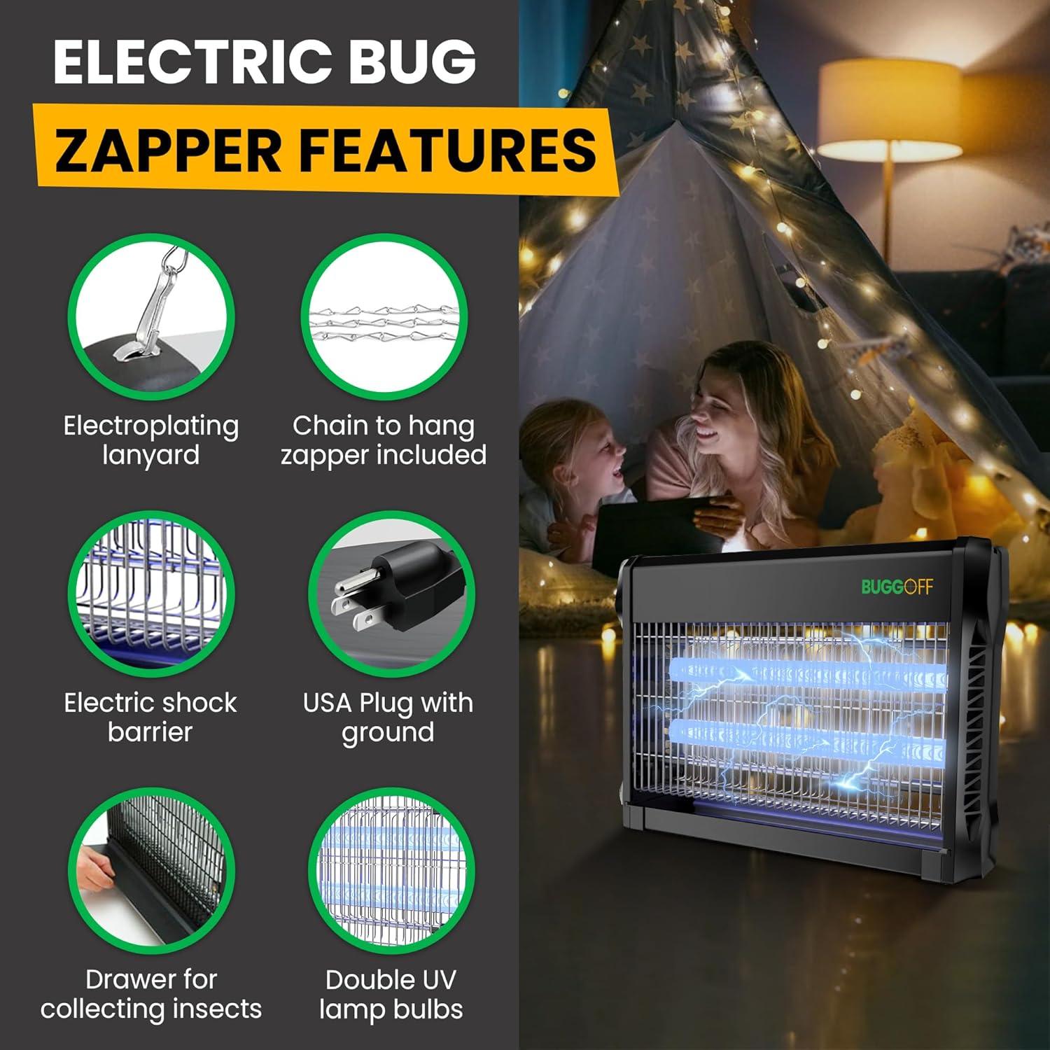 Zapper Eléctrico Bugg OFF 40W para Insectos 185,8 m²