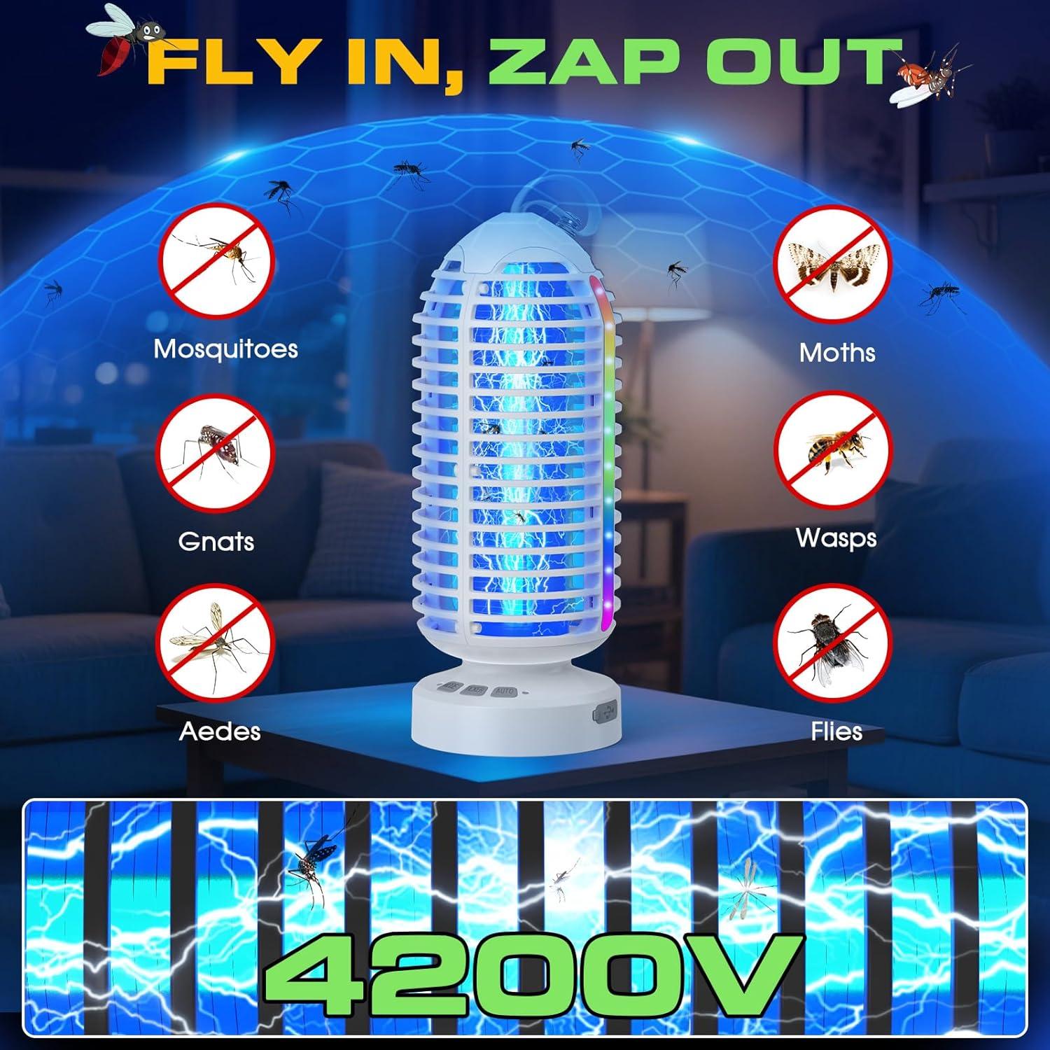 Zapper de Insectos Zwiran 3 en 1 Recargable Impermeable