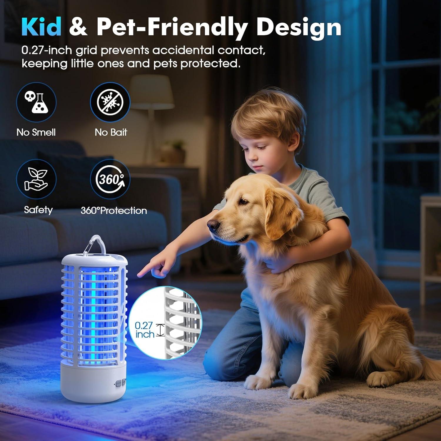 Zapper de Insectos Recargable ZECHUAN 4000mAh Blanco