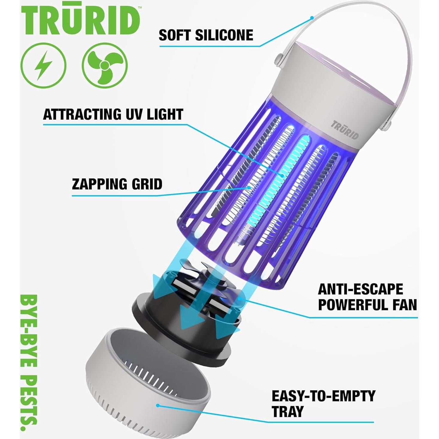 Trampa Zapper Mosquitos UV LED TRURID Portátil 0.45 kg