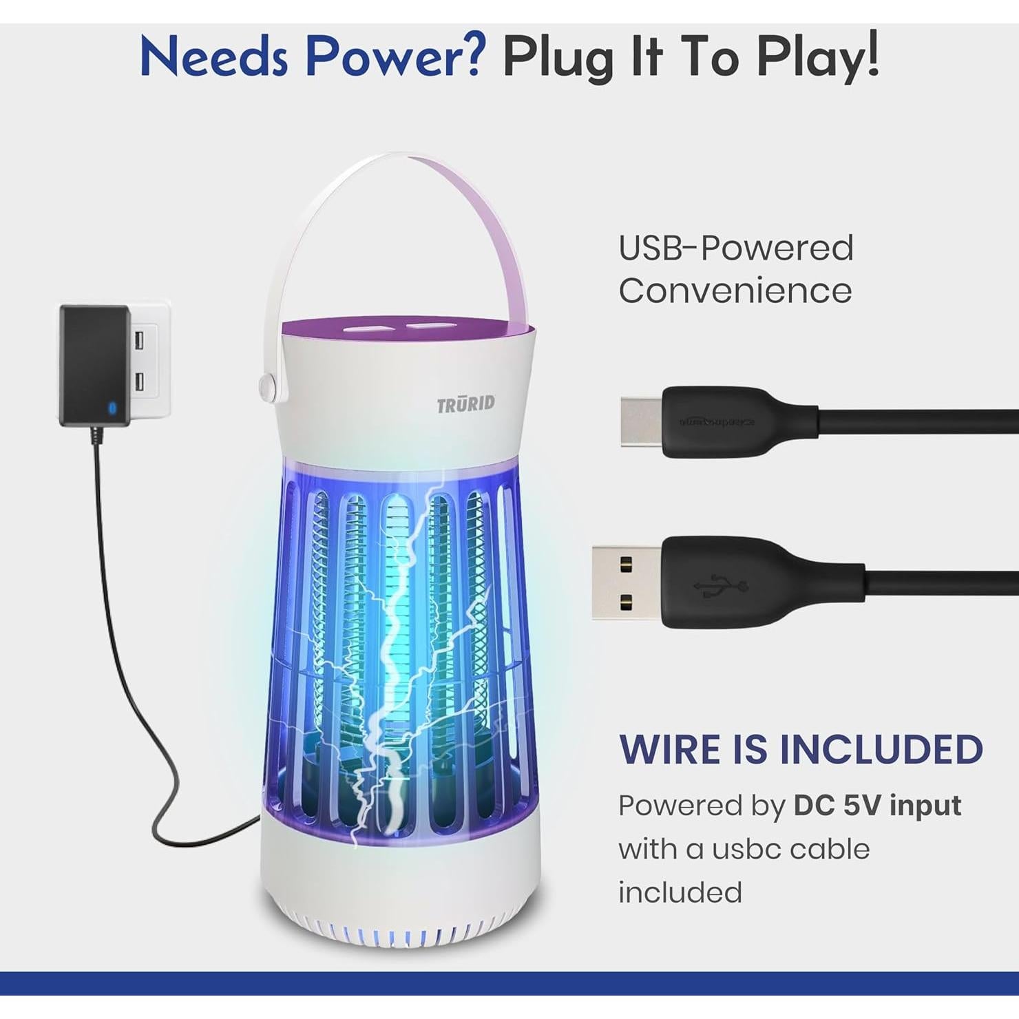 Trampa Zapper Mosquitos UV LED TRURID Portátil 0.45 kg