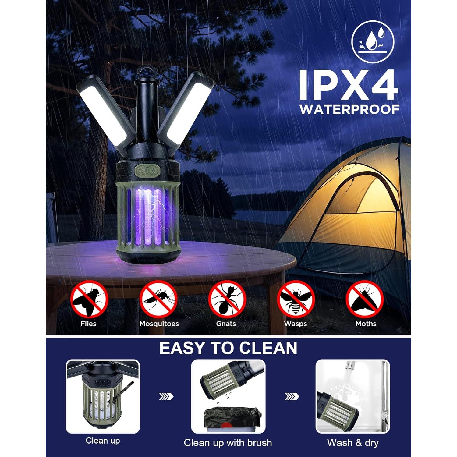 Zapper eléctrico 2 en 1 XUOITY BZ-AAA recargable USB para mosquitos