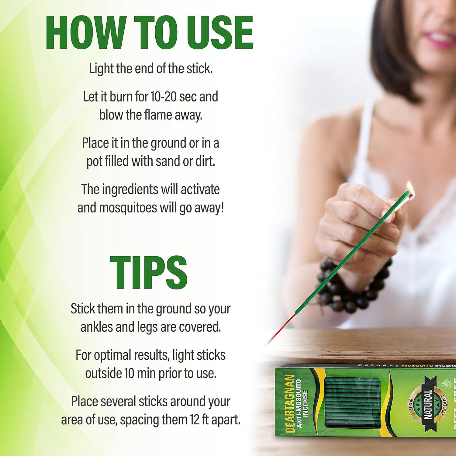 Varitas de Incienso Repelente de Mosquitos DEARTAGNAN 50 Piezas