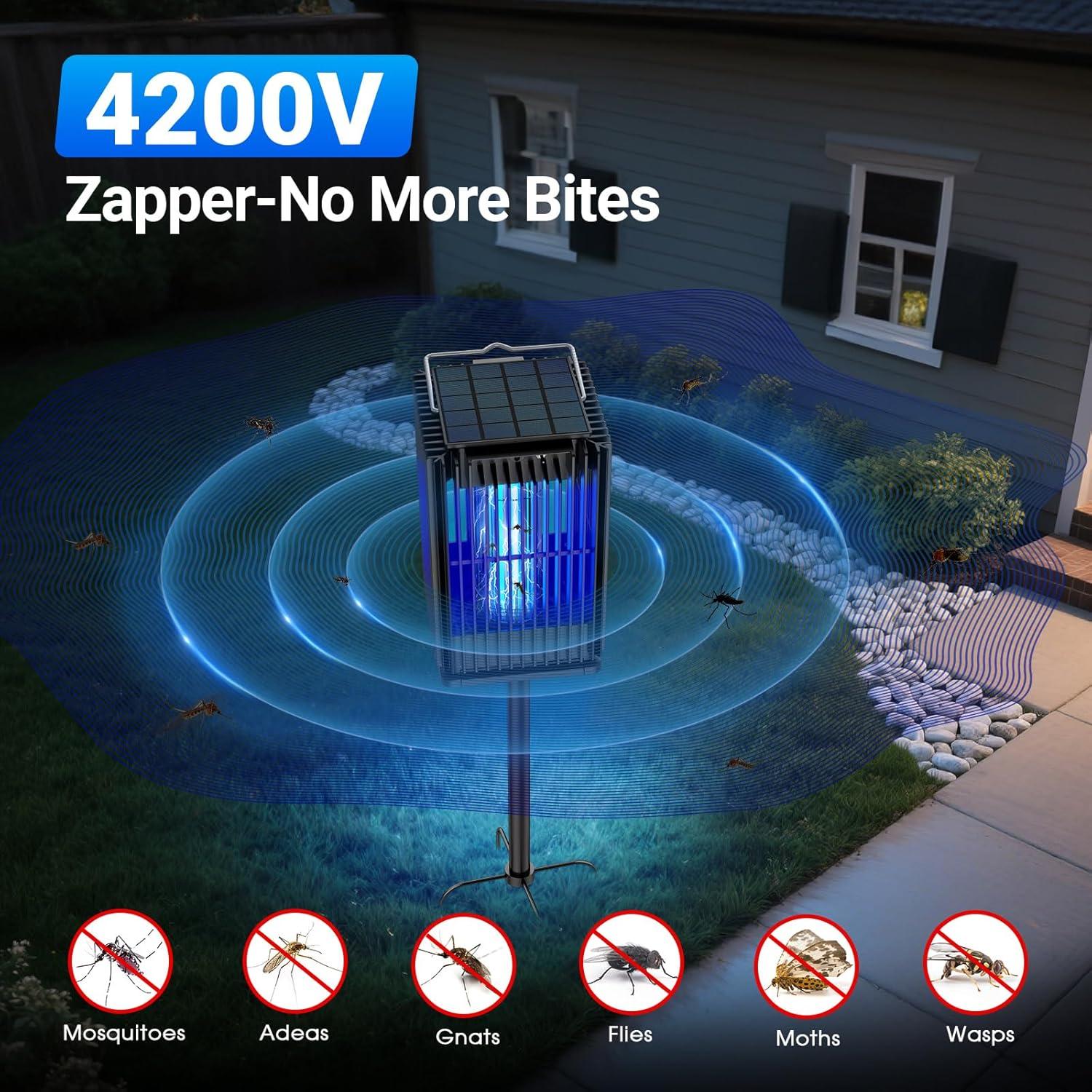 Zapper Solar de Insectos Zwiran 5000mAh Impermeable Negro