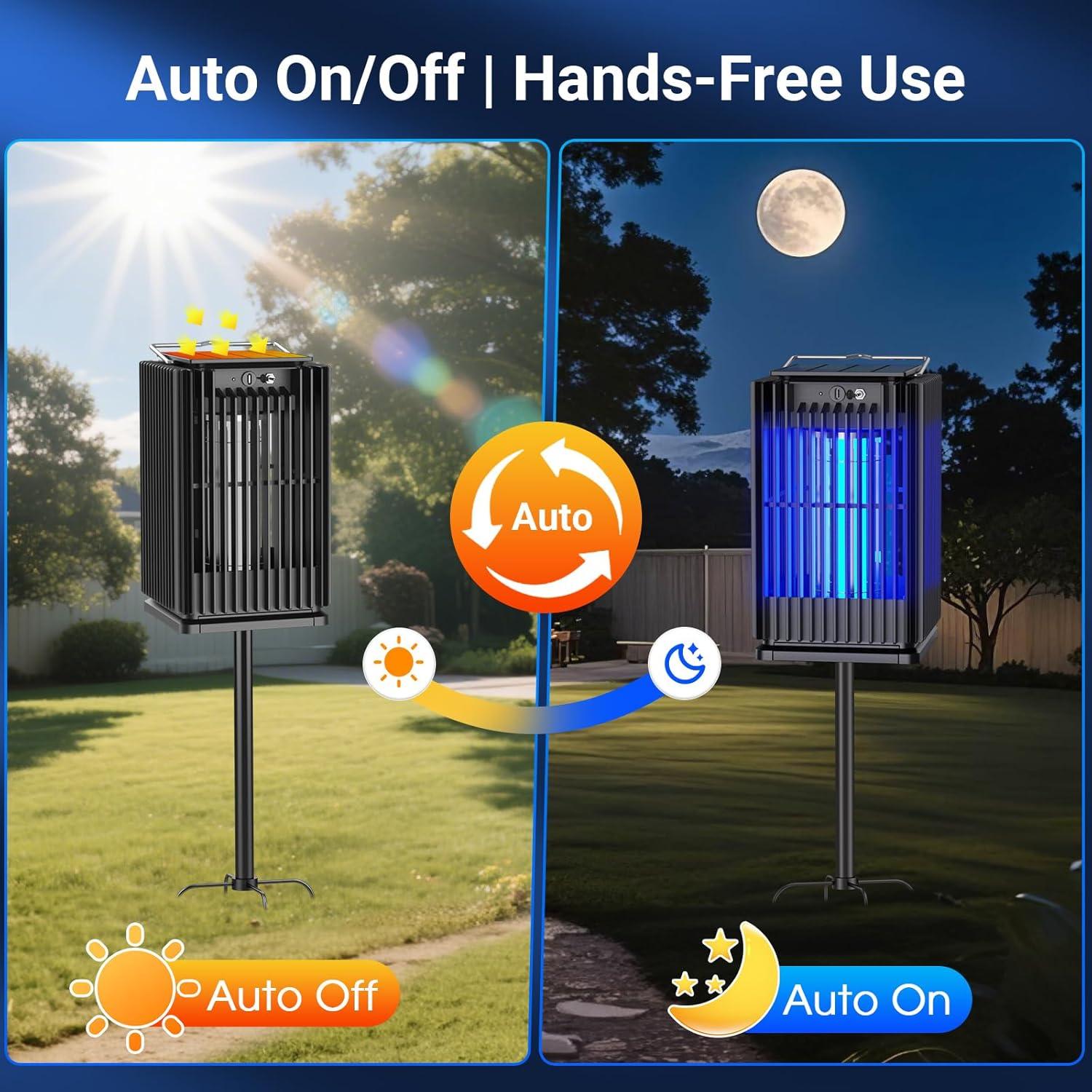 Zapper Solar de Insectos Zwiran 5000mAh Impermeable Negro