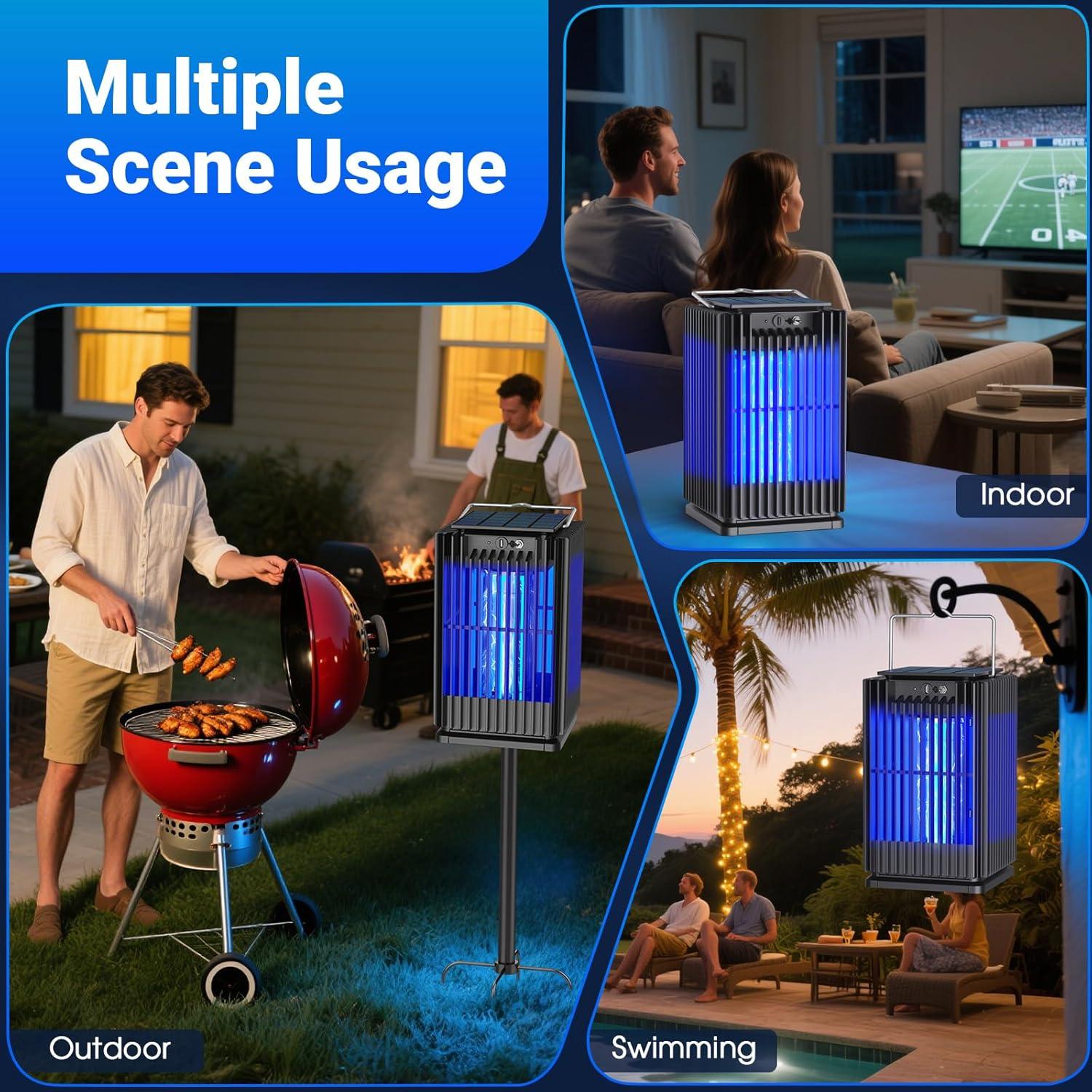 Zapper Solar de Insectos Zwiran 5000mAh Impermeable Negro