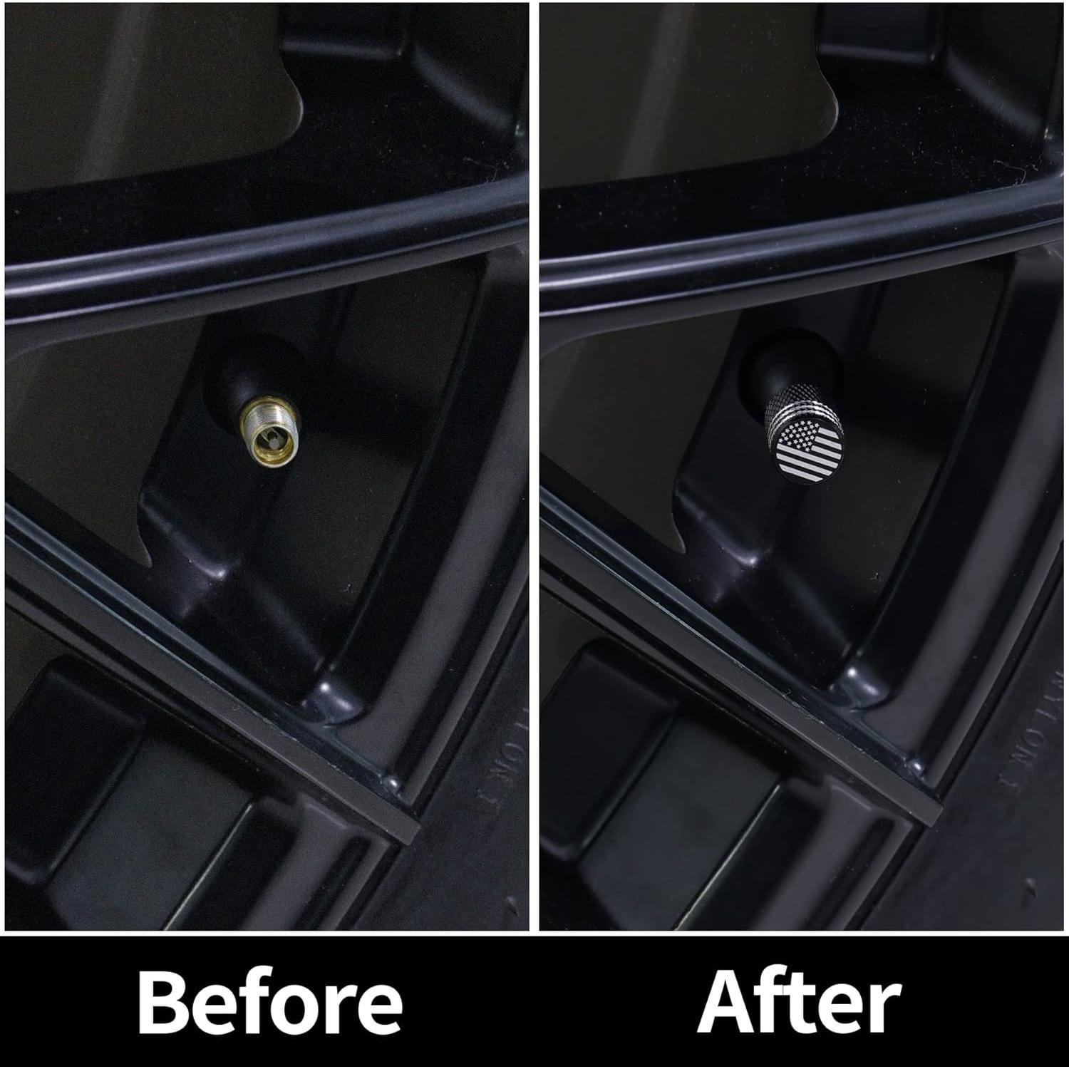 Tapa de Válvula SINGARO 12PCS Aluminio Bandera Americana