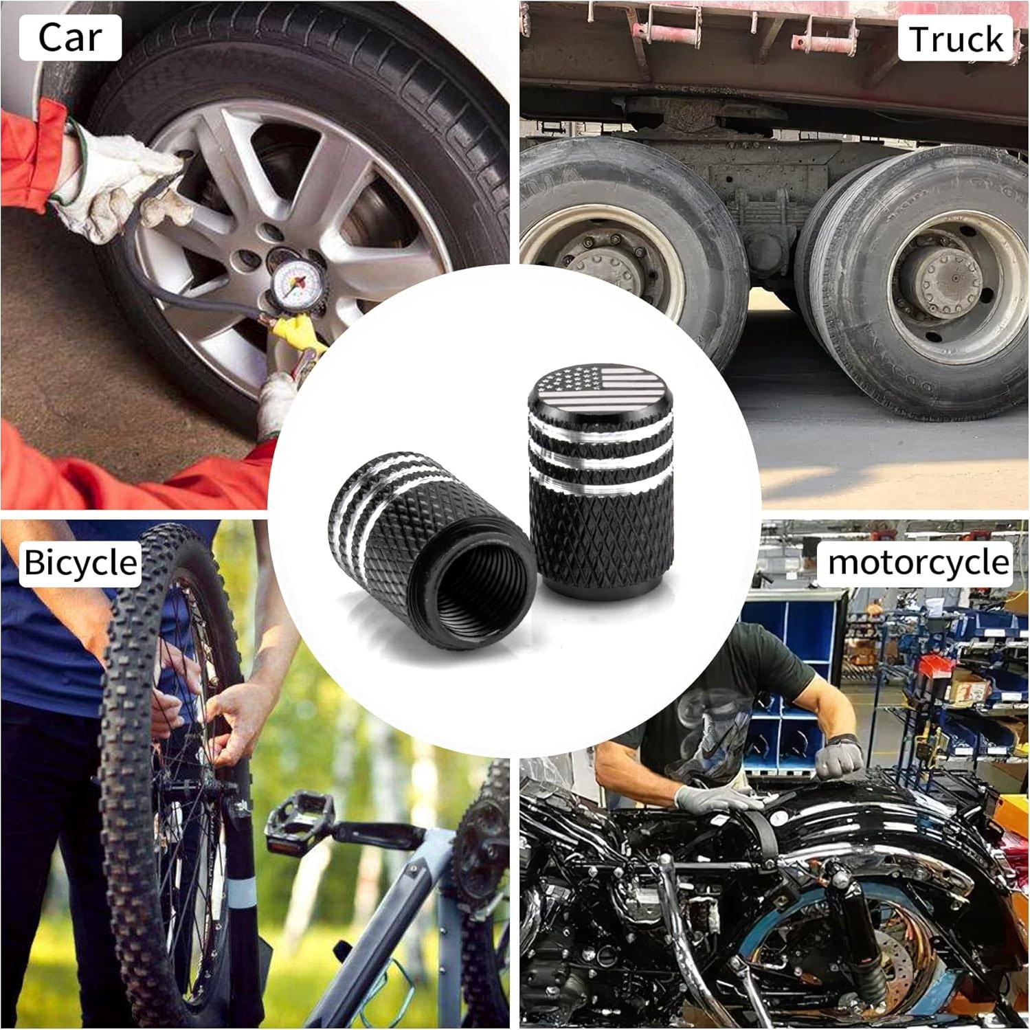 Tapa de Válvula SINGARO 12PCS Aluminio Bandera Americana