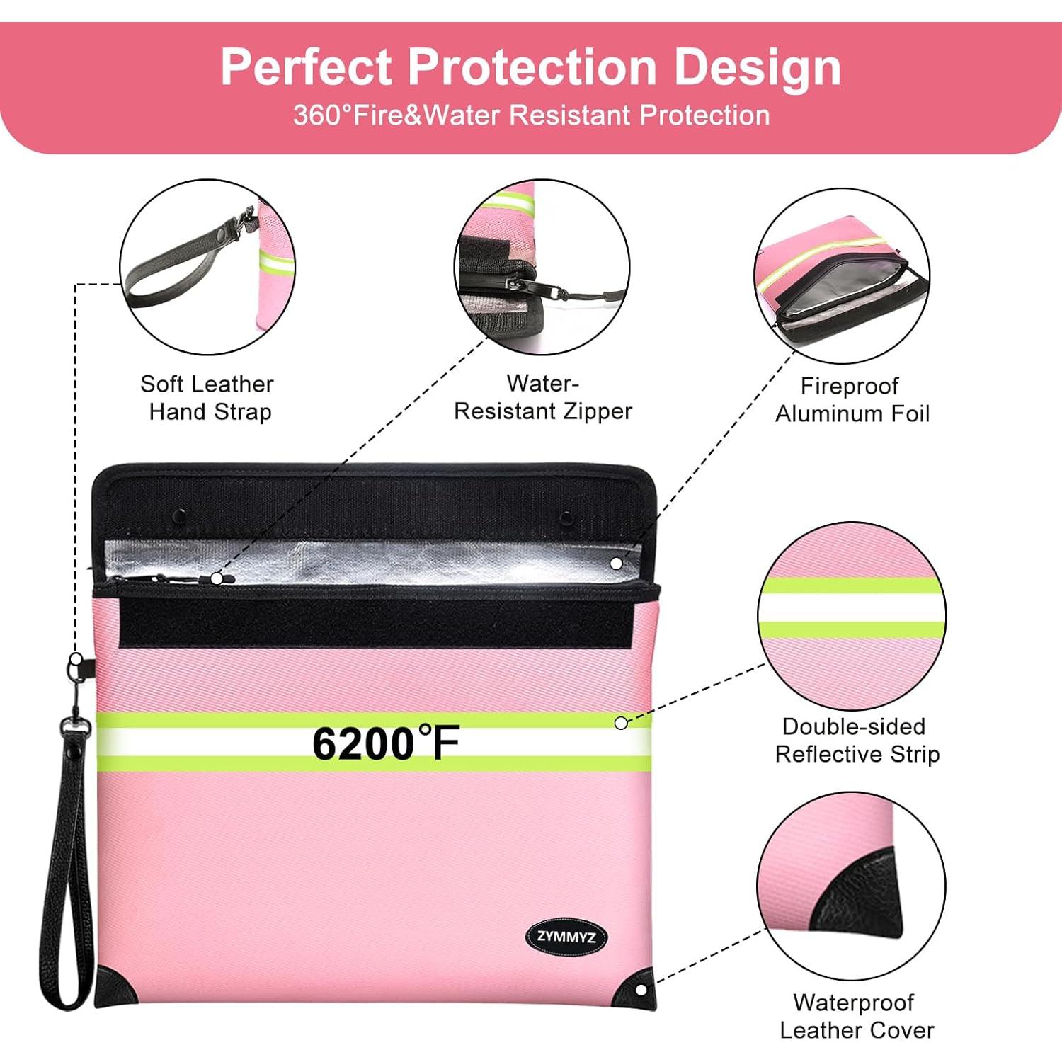 Bolsa Aislada a Prueba de Fuego ZYMMYZ 35.31x26.94cm Rosa