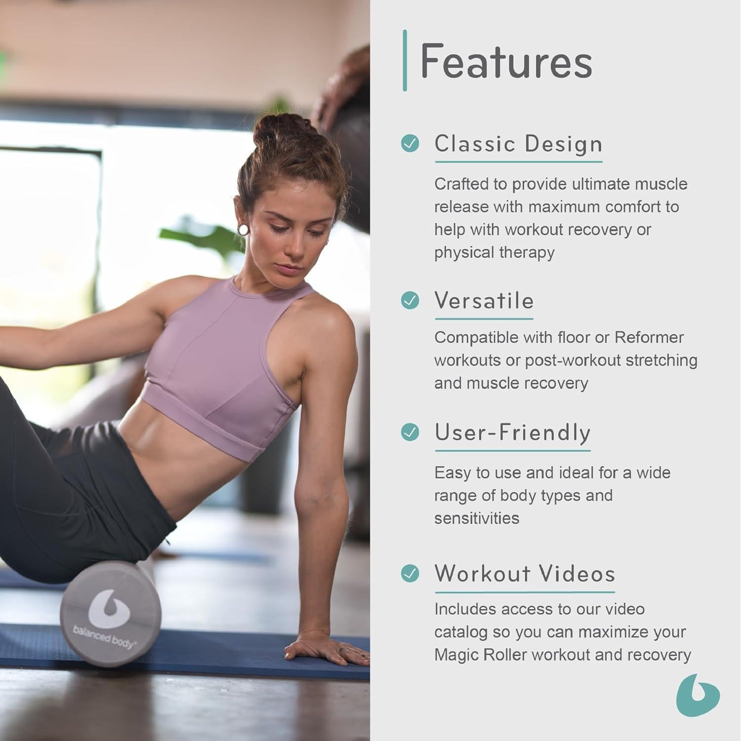 Rodillo Mágico Balanced Body 91x15 cm para Liberación Muscular