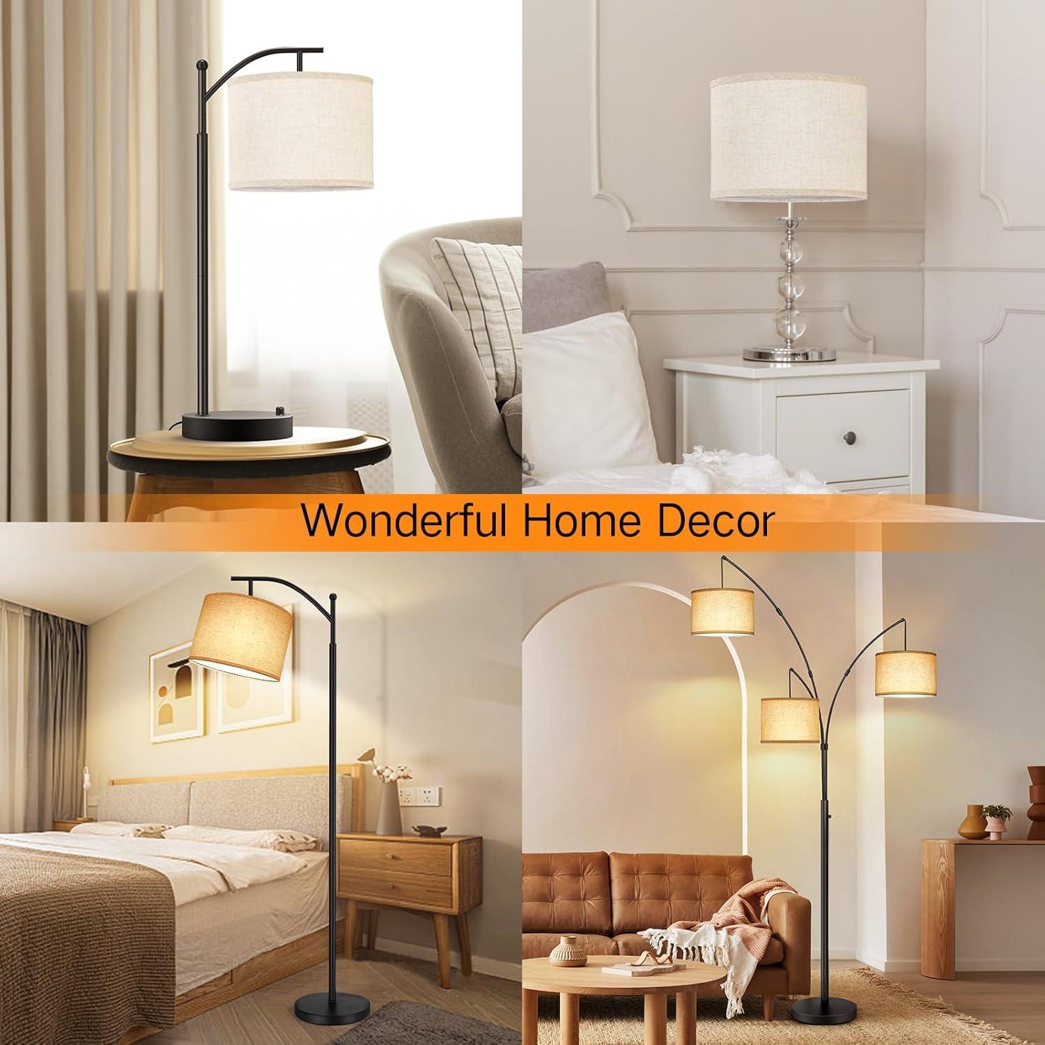 Pantalla de lámpara de tambor beige OUTON 27.94 cm x 22.86 cm