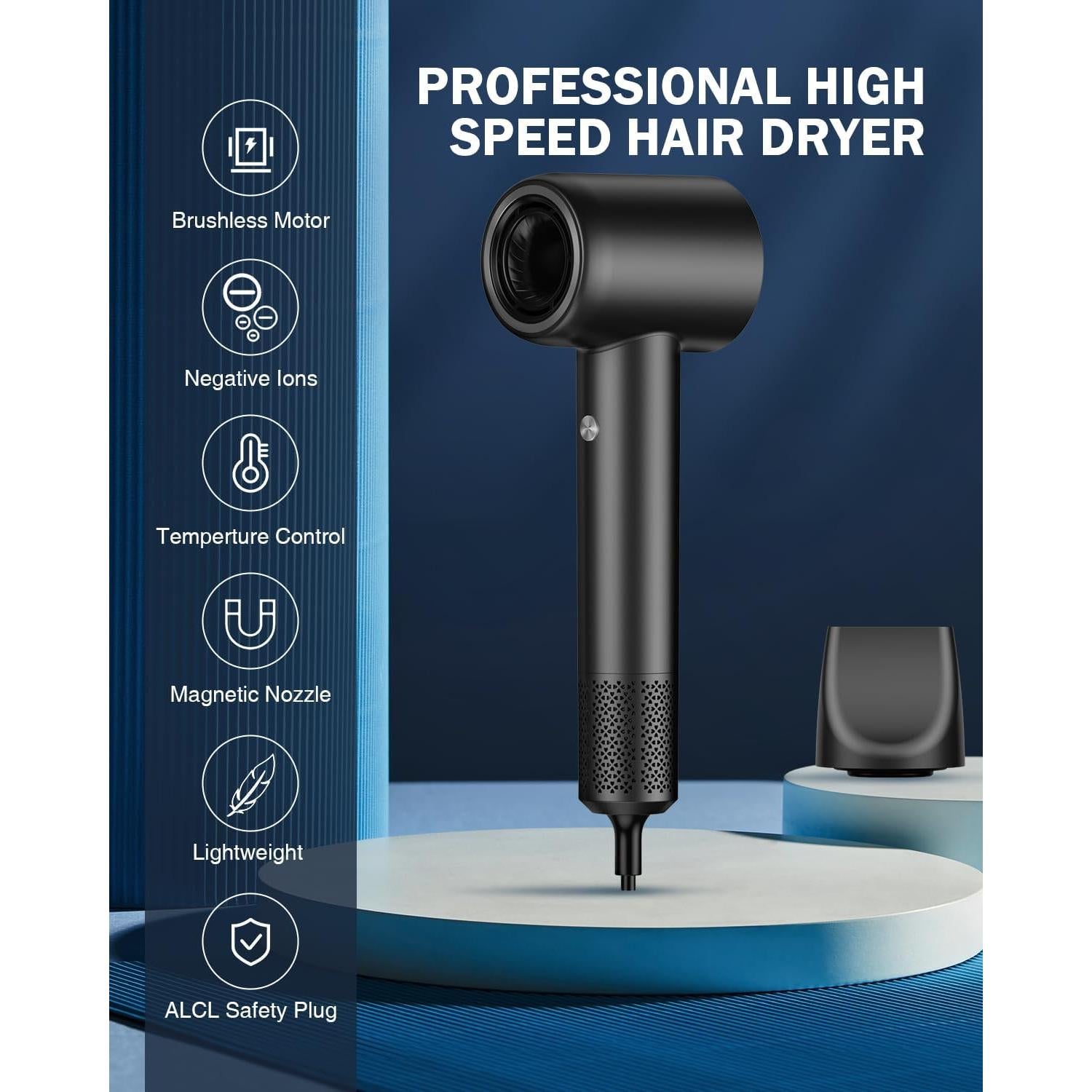 Secador de Pelo MiroPure TH009 Iónico 1500W 110,000 RPM