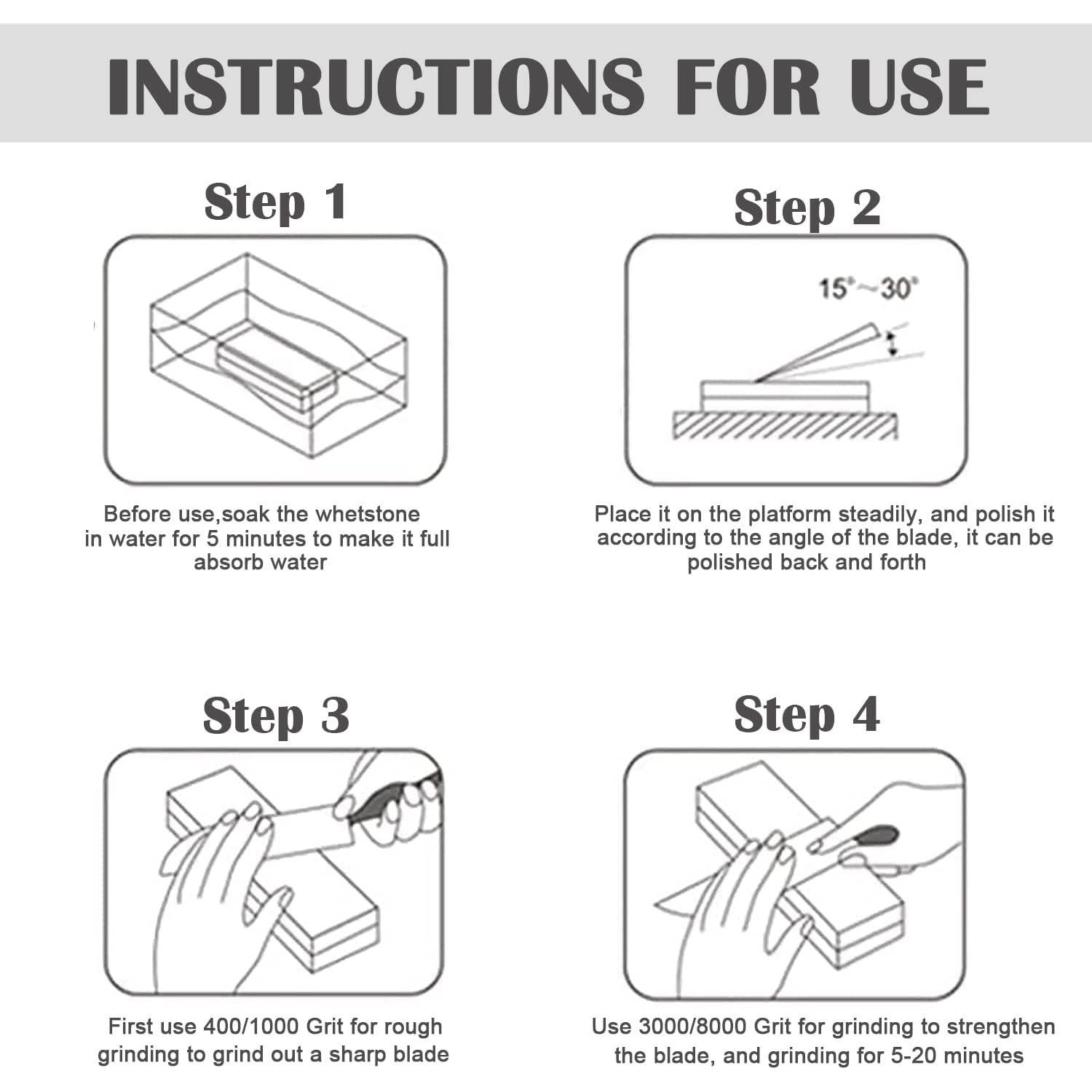 Kit de Afilado de Cuchillos Wucgea 12 en 1 con Base de Bambú