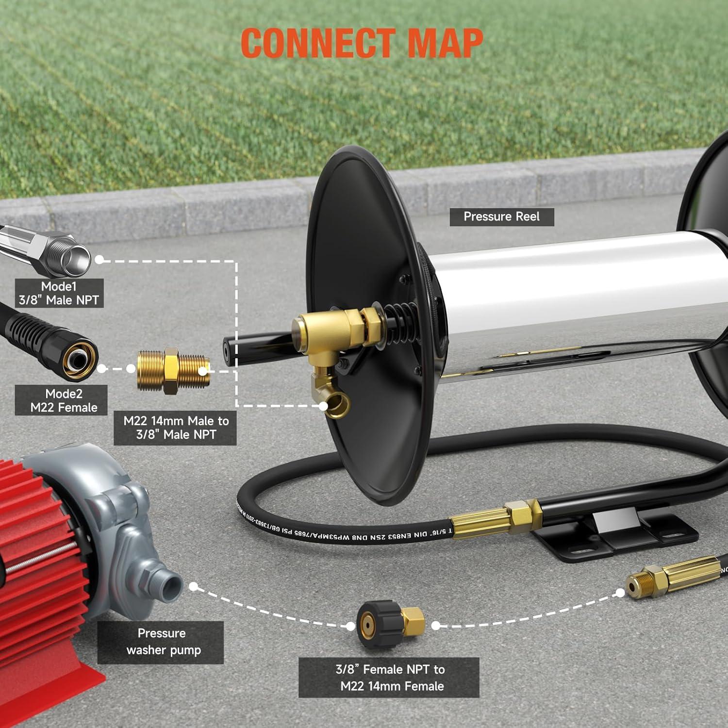 Carrete de Manguera de Alta Presión BreAro 30.48 m 4000 PSI