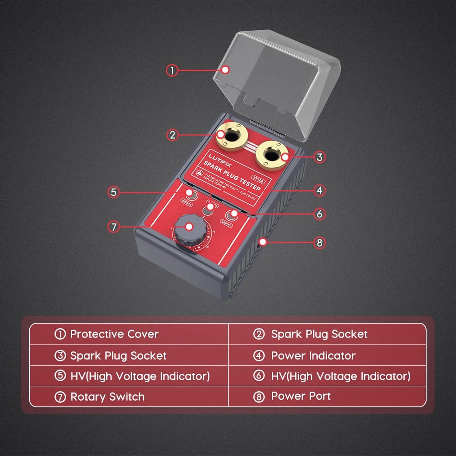 Probador de Bujías LUTIFIX ST100 Doble Orificio 0-6000rpm