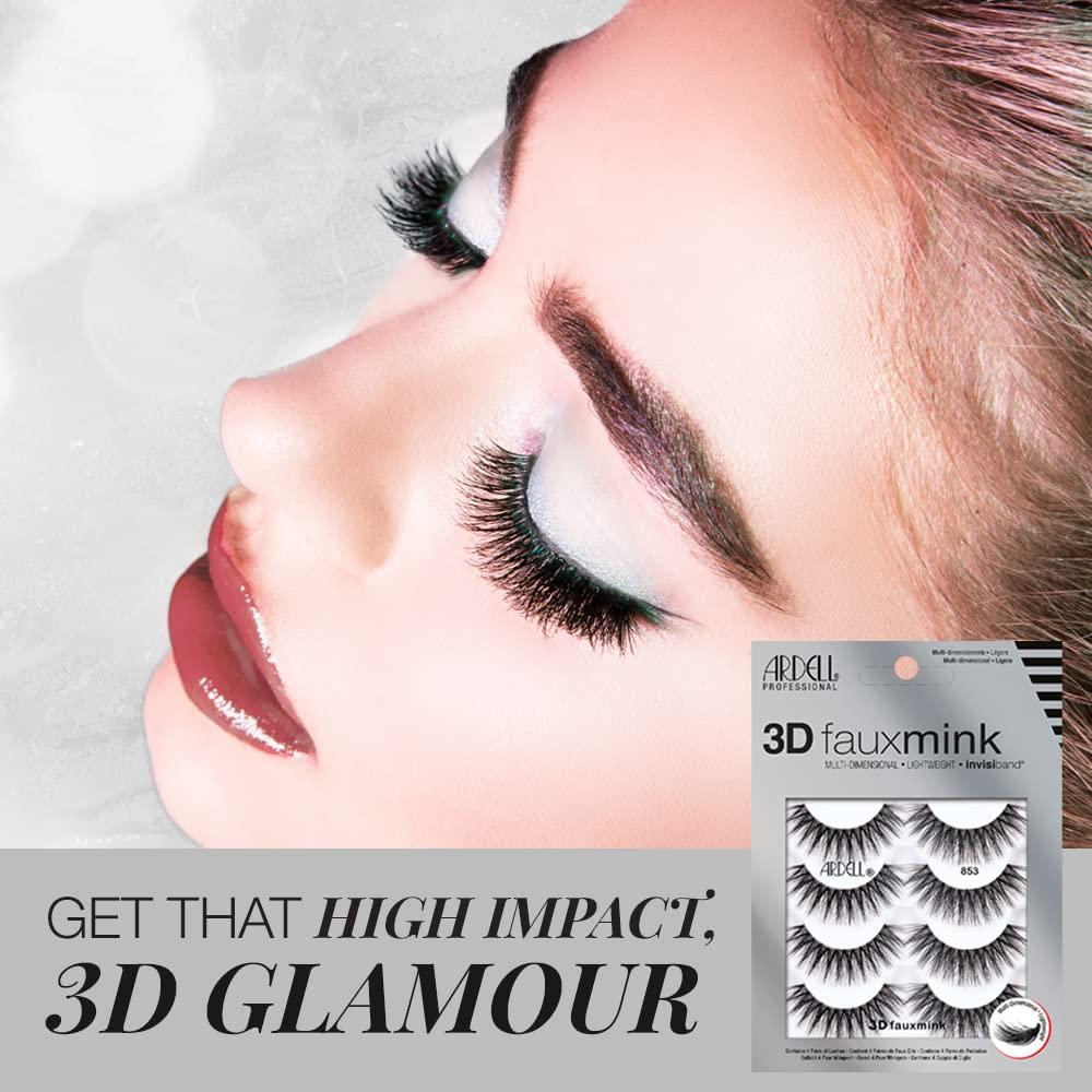 Pestañas Ardell 3D Faux Mink 853 - 4 Pares Reutilizables