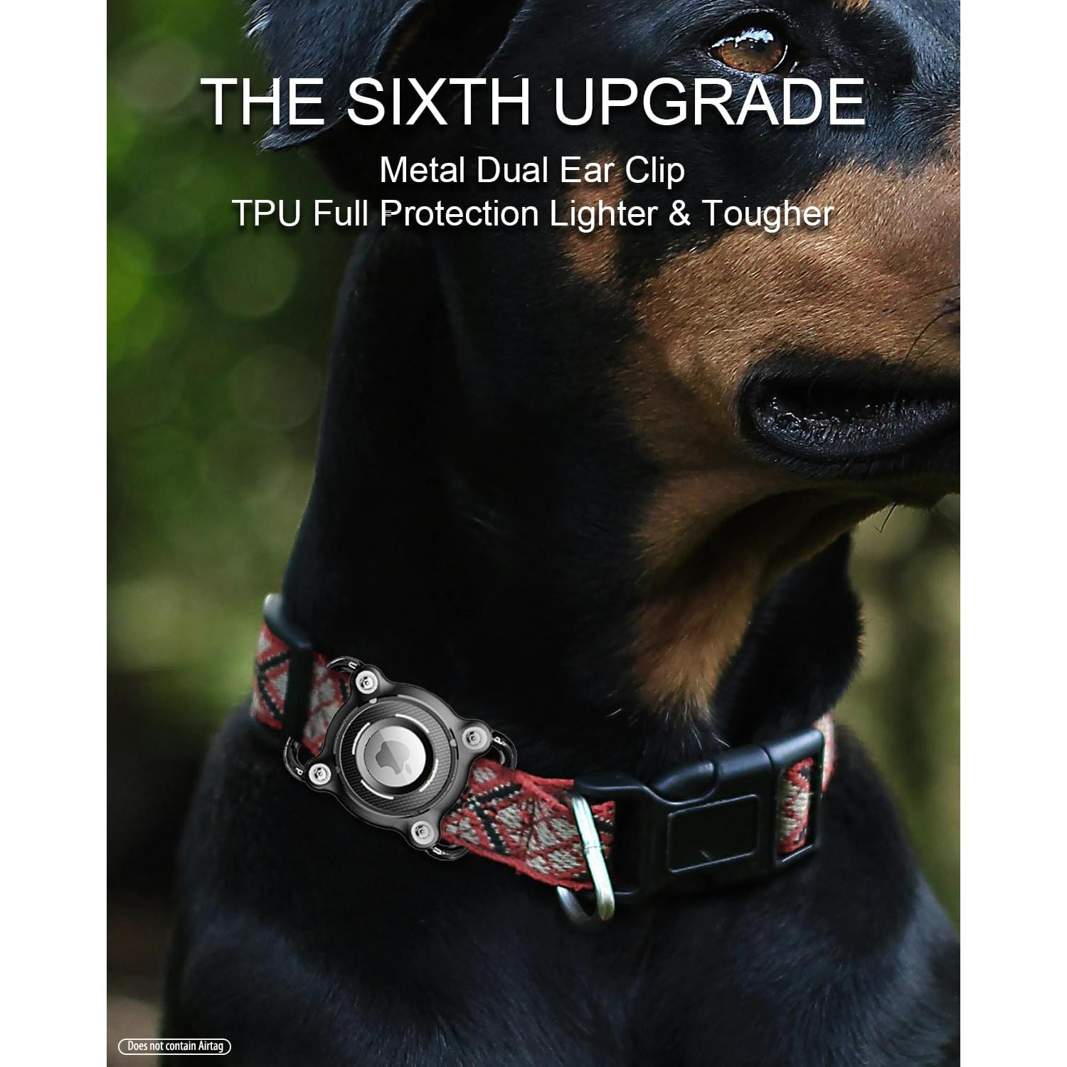 Soporte Impermeable IP68 para Airtag de Perro SCALLOP - Negro