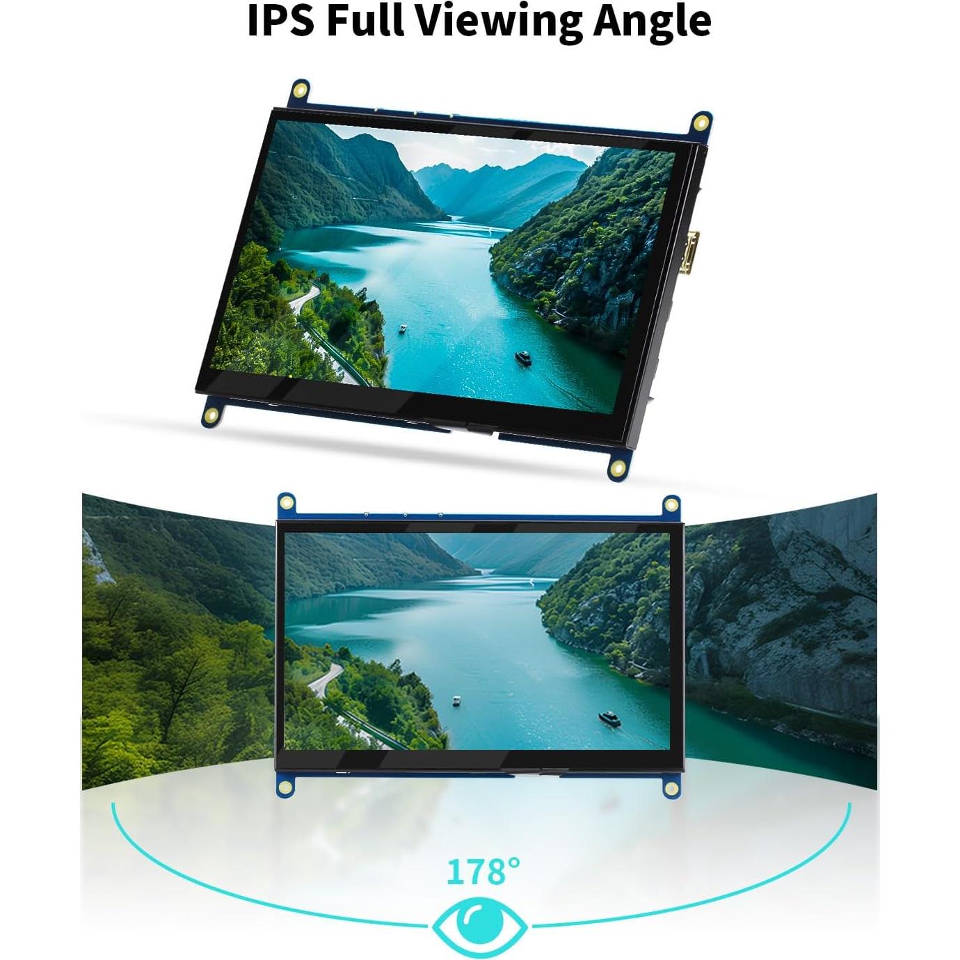 Monitor LCD 7" CUQI 1024x600 para Raspberry Pi y PC