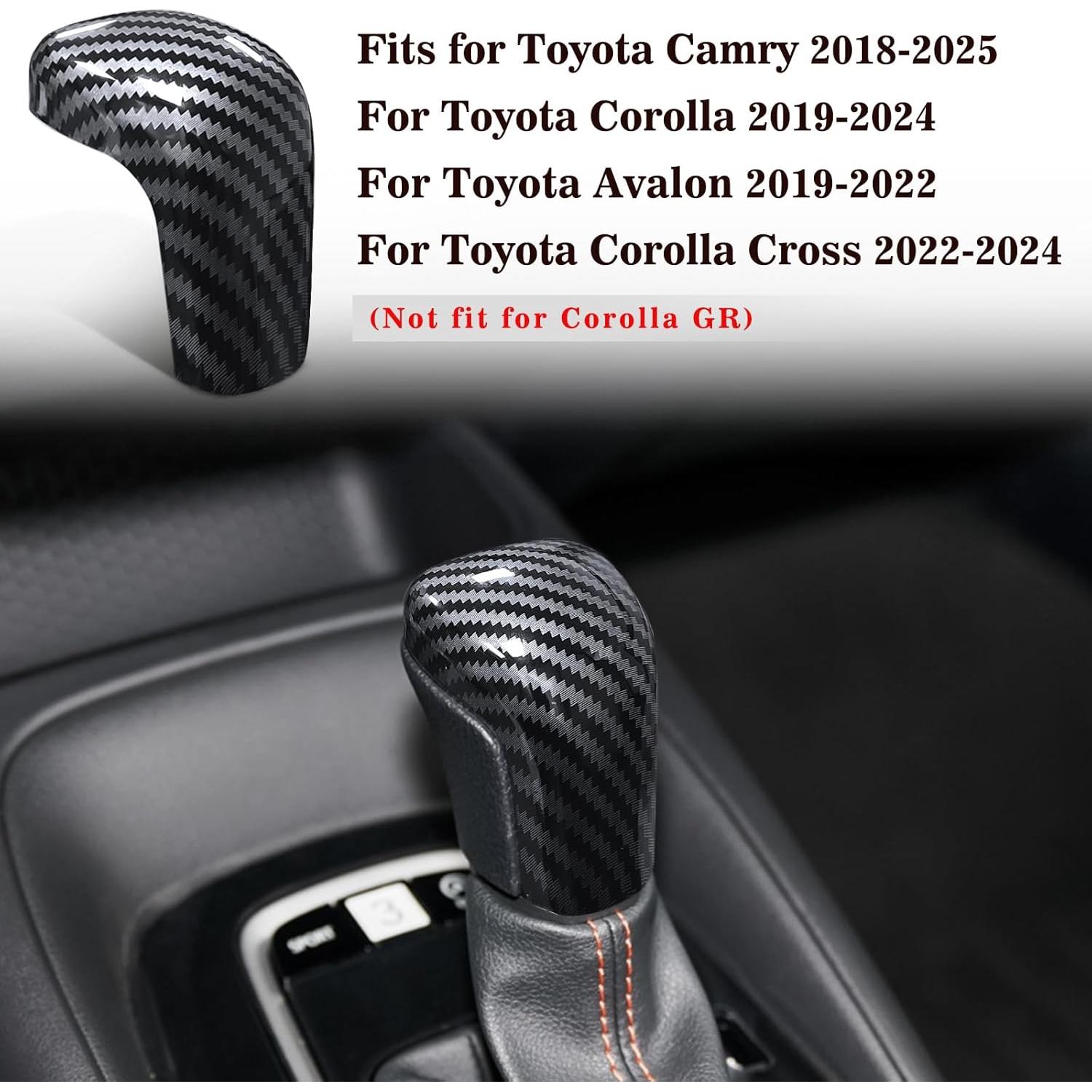 Cubierta de pomo de cambio Toyota Camry 2018-2025 y Corolla 2019-2025 - Fibra de carbono