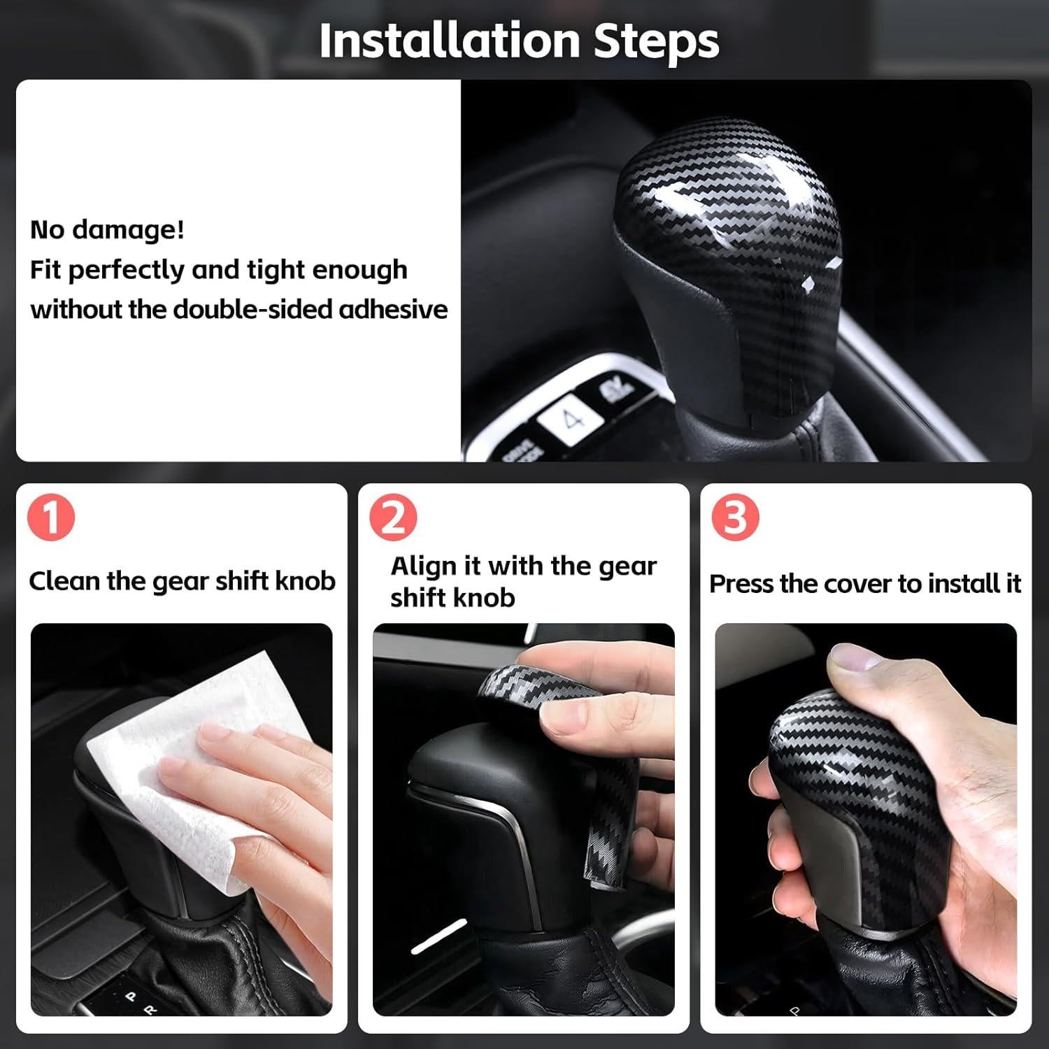 Cubierta de pomo de cambio Toyota Camry 2018-2025 y Corolla 2019-2025 - Fibra de carbono