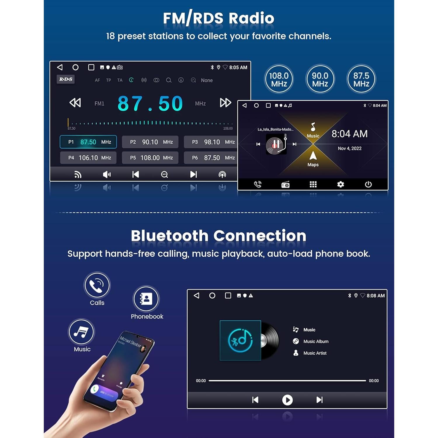 Estéreo Android 2+32G Roinvou para Toyota Yaris 2006-2011