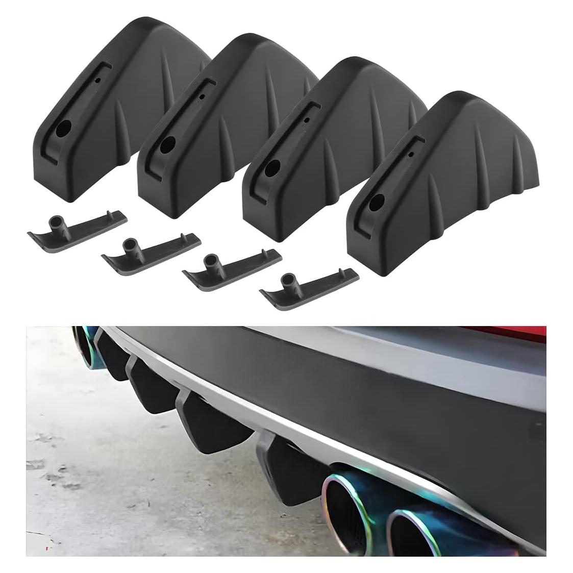 4 Difusores de Labio Inferior AICEL para Parachoques Trasero