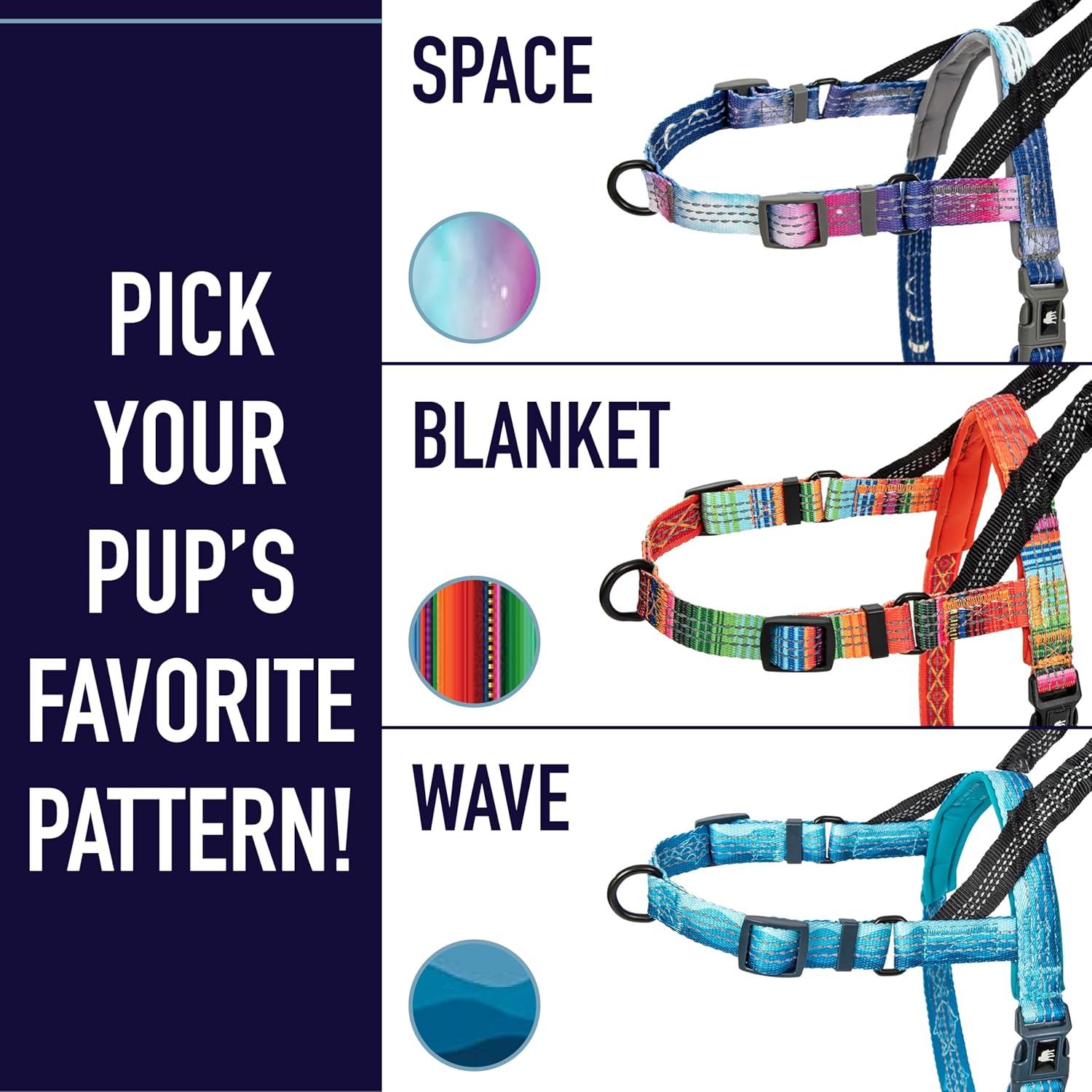 Arnés para Perros Leash Boss No Pull Pequeño Azul Olas