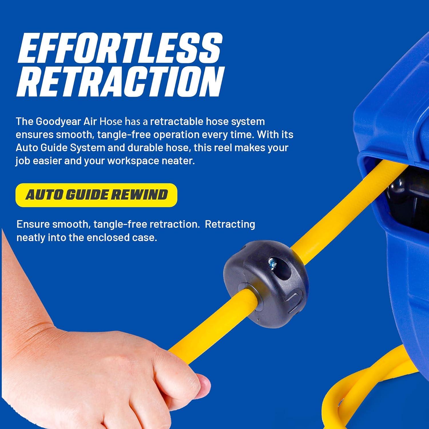 Carrete de Manguera Retráctil Goodyear 20m 300PSI Polipropileno