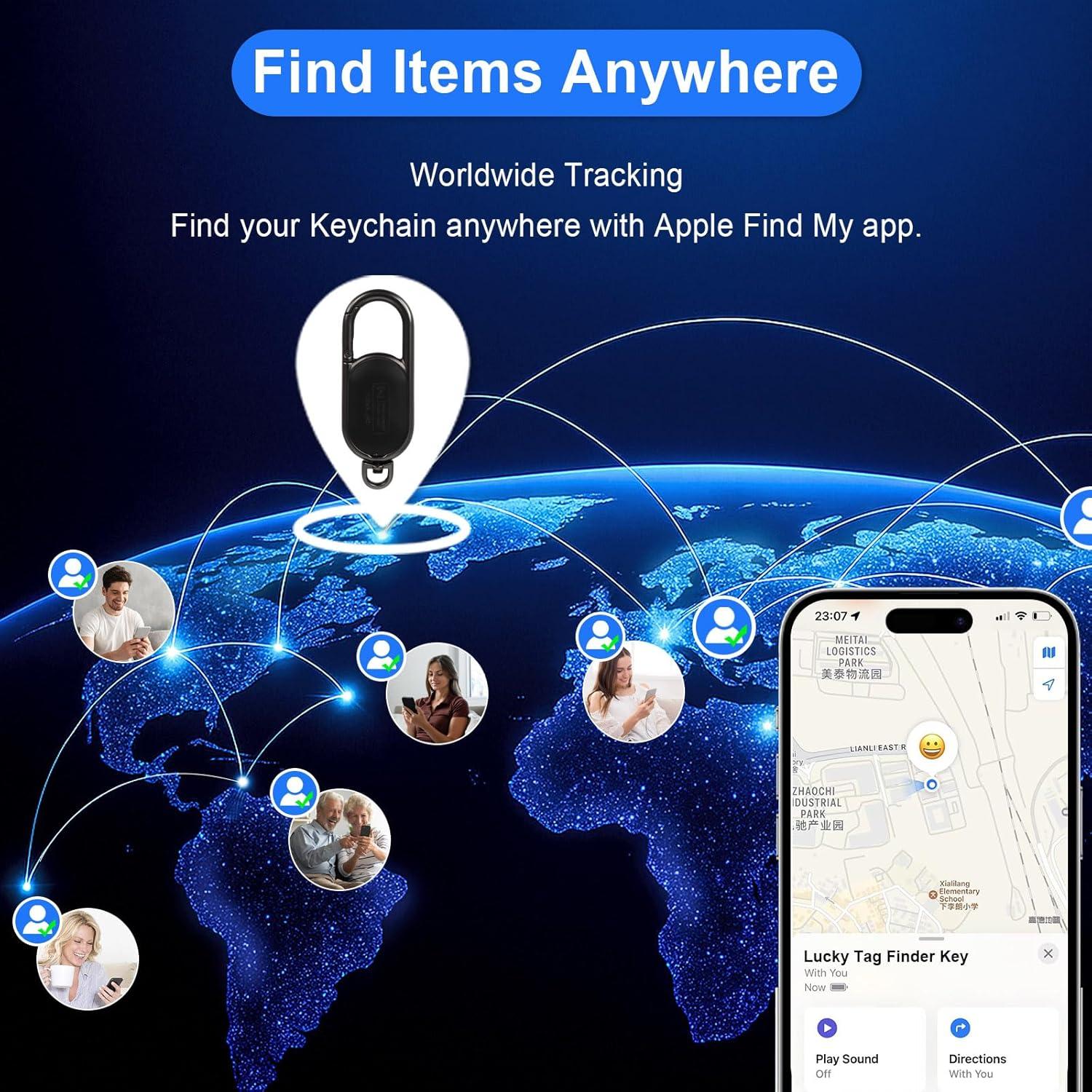 Rastreador GPS llavero Auiyod F-15 - Bluetooth, Negro