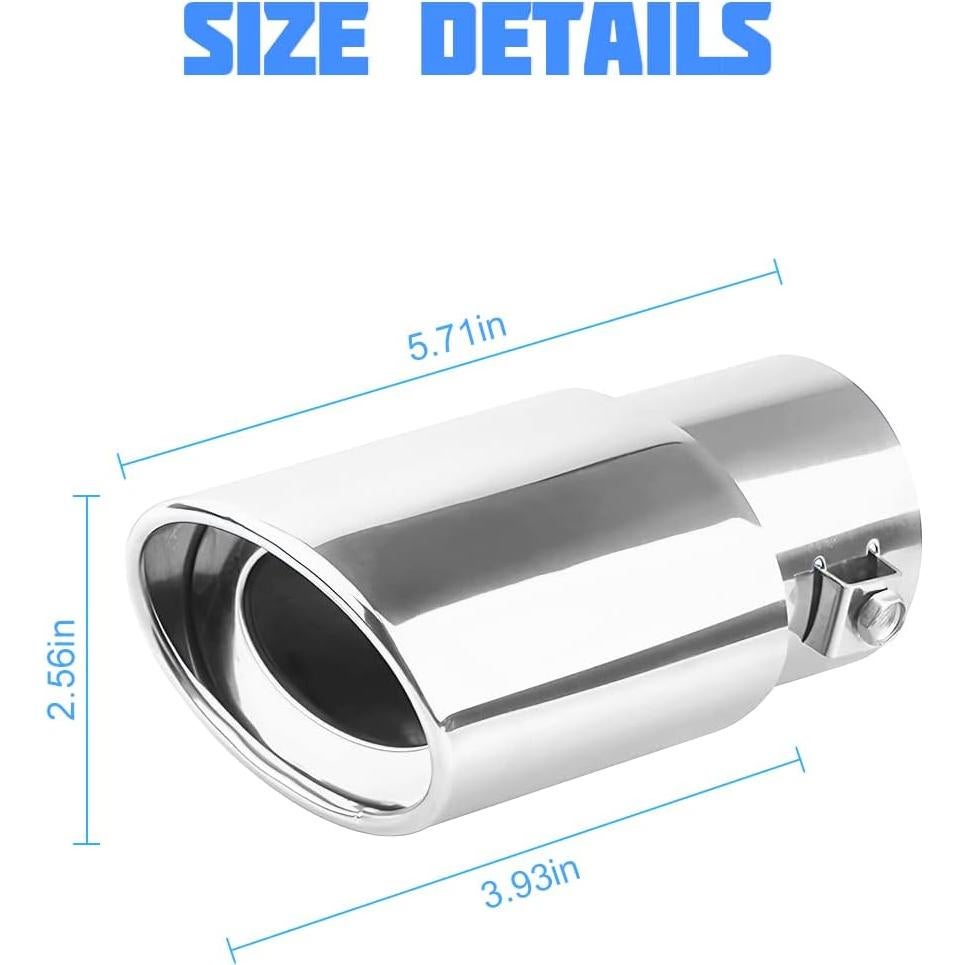 Tubo de Escape de Coche 8sanlione Recto Acero Inoxidable 14.48 cm
