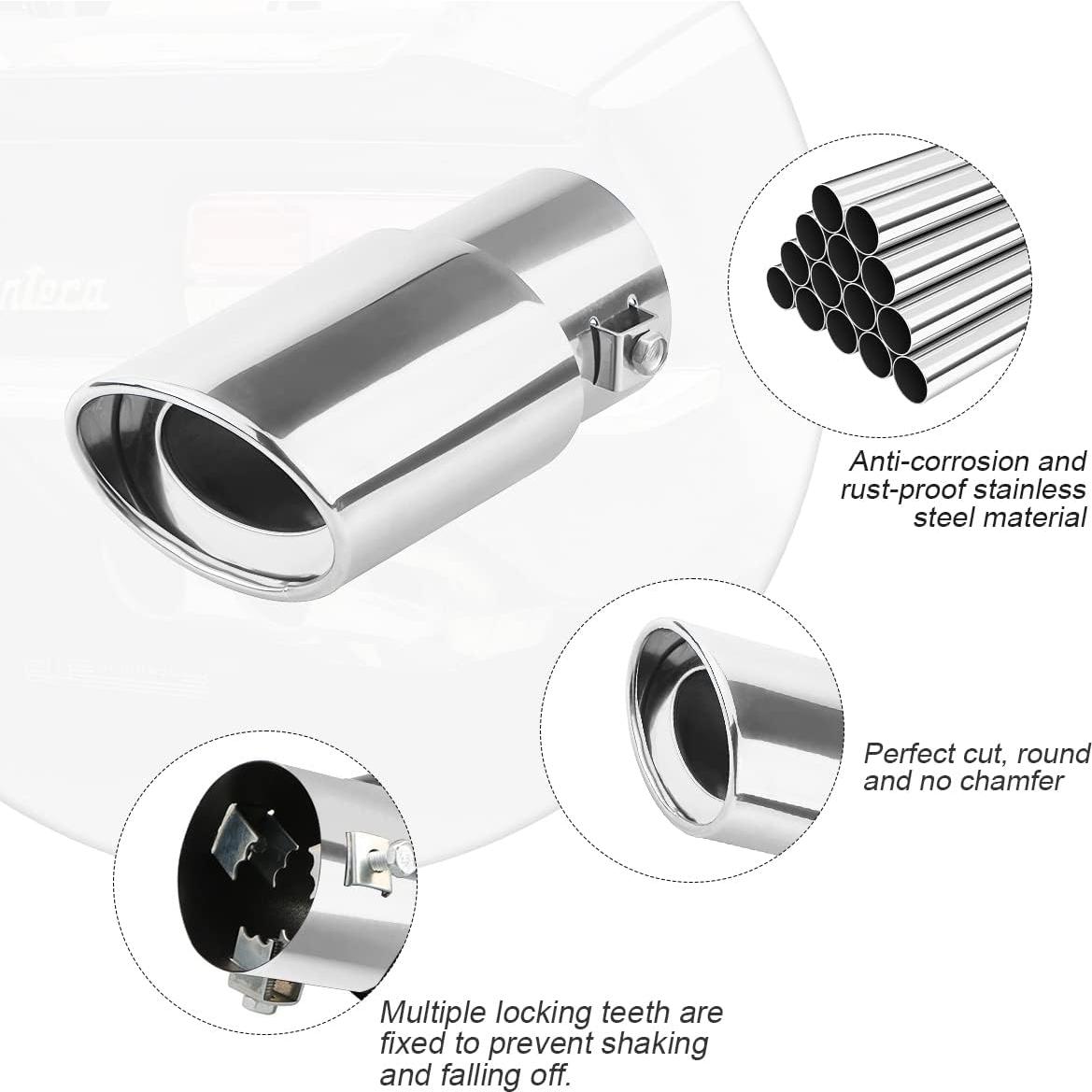 Tubo de Escape de Coche 8sanlione Recto Acero Inoxidable 14.48 cm