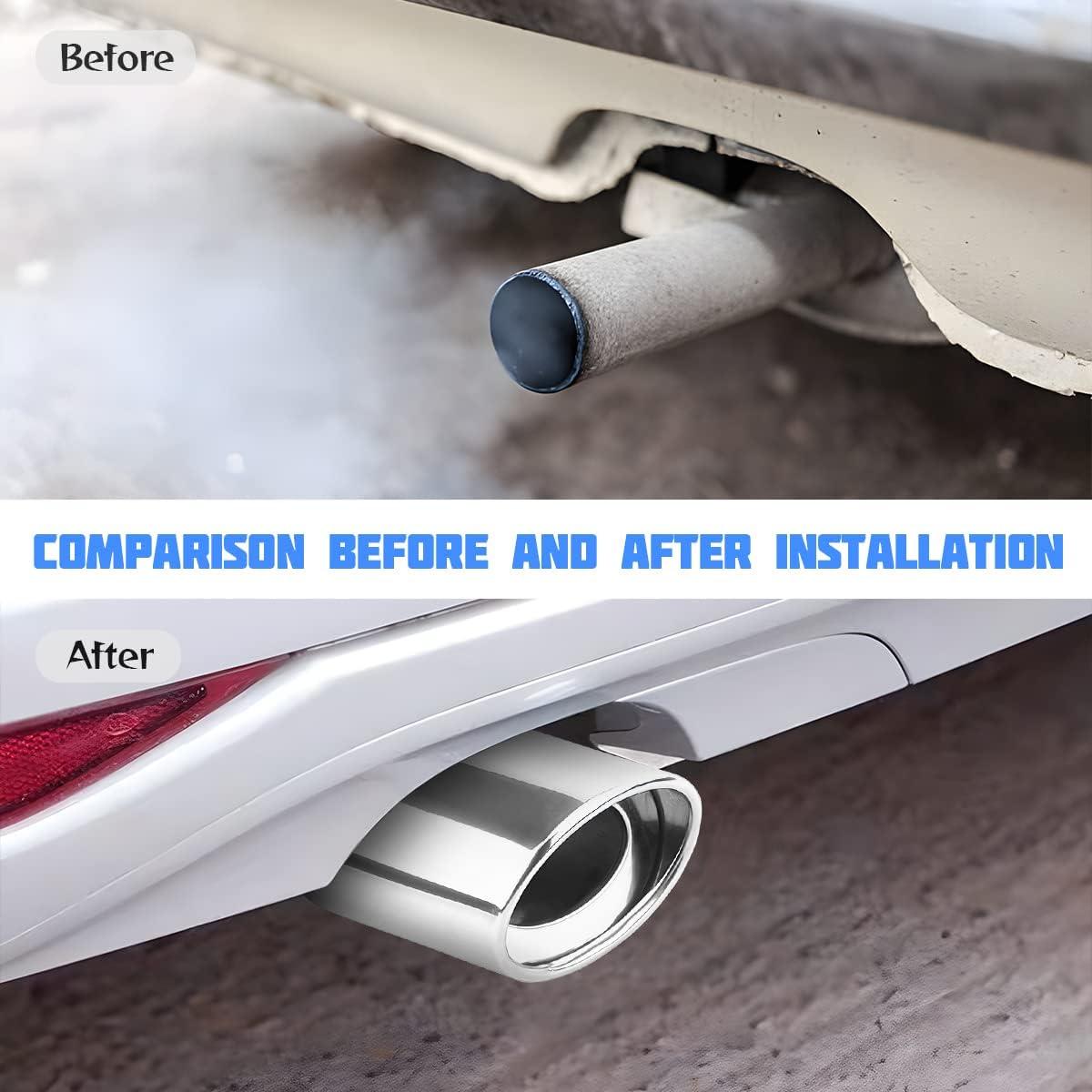 Tubo de Escape de Coche 8sanlione Recto Acero Inoxidable 14.48 cm