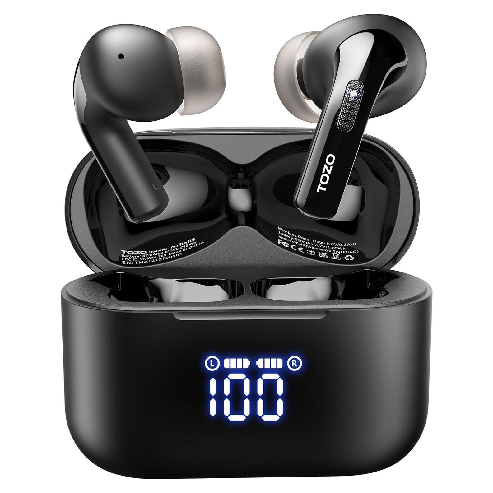 Auriculares Inalámbricos TOZO T20 Bluetooth 5.3 IPX8 48.5h