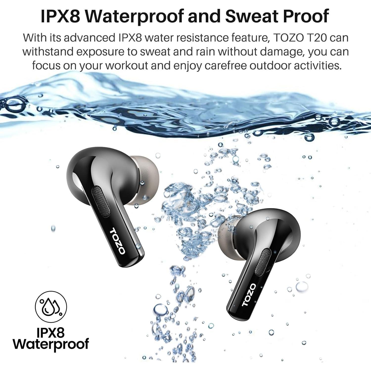 Auriculares Inalámbricos TOZO T20 Bluetooth 5.3 IPX8 48.5h