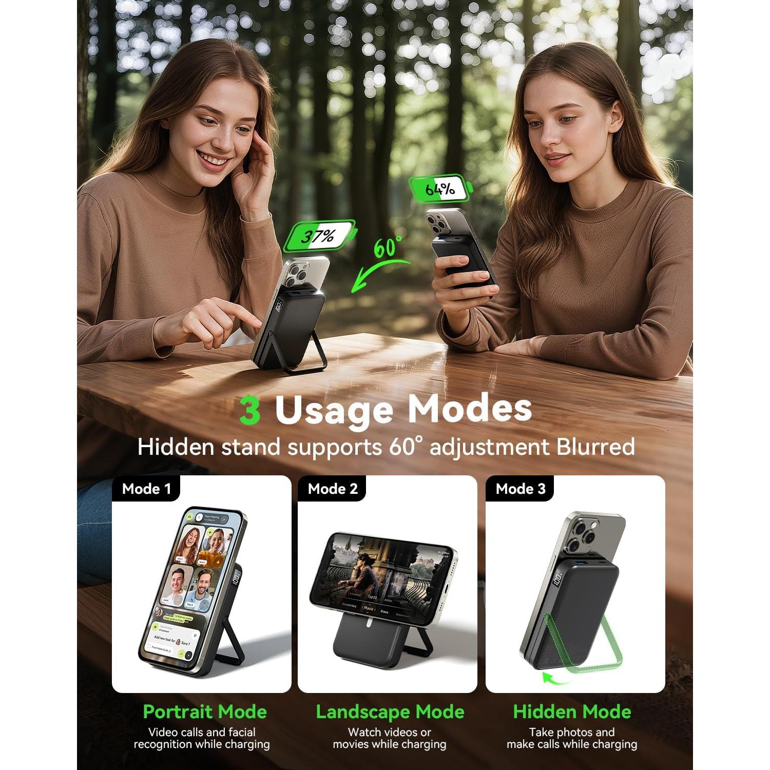 Banco de Energía Inalámbrico Daximen 10000mAh MagSafe Negro