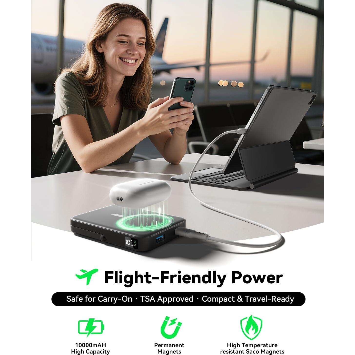 Banco de Energía Inalámbrico Daximen 10000mAh MagSafe Negro