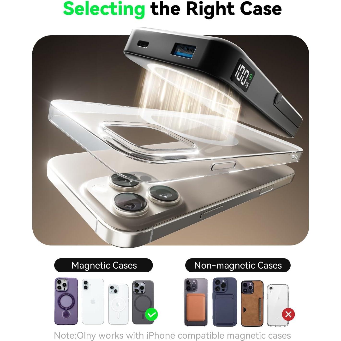 Banco de Energía Inalámbrico Daximen 10000mAh MagSafe Negro