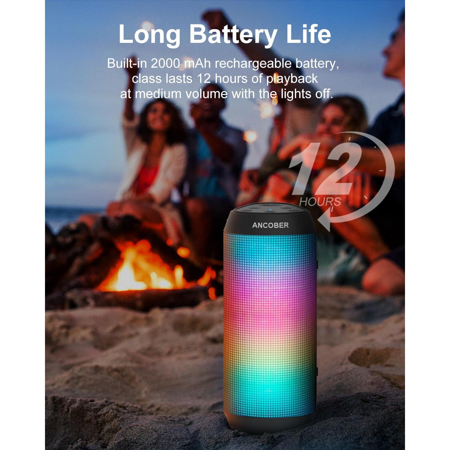 Altavoz Bluetooth Portátil ANCOBER 15W Impermeable IPX4
