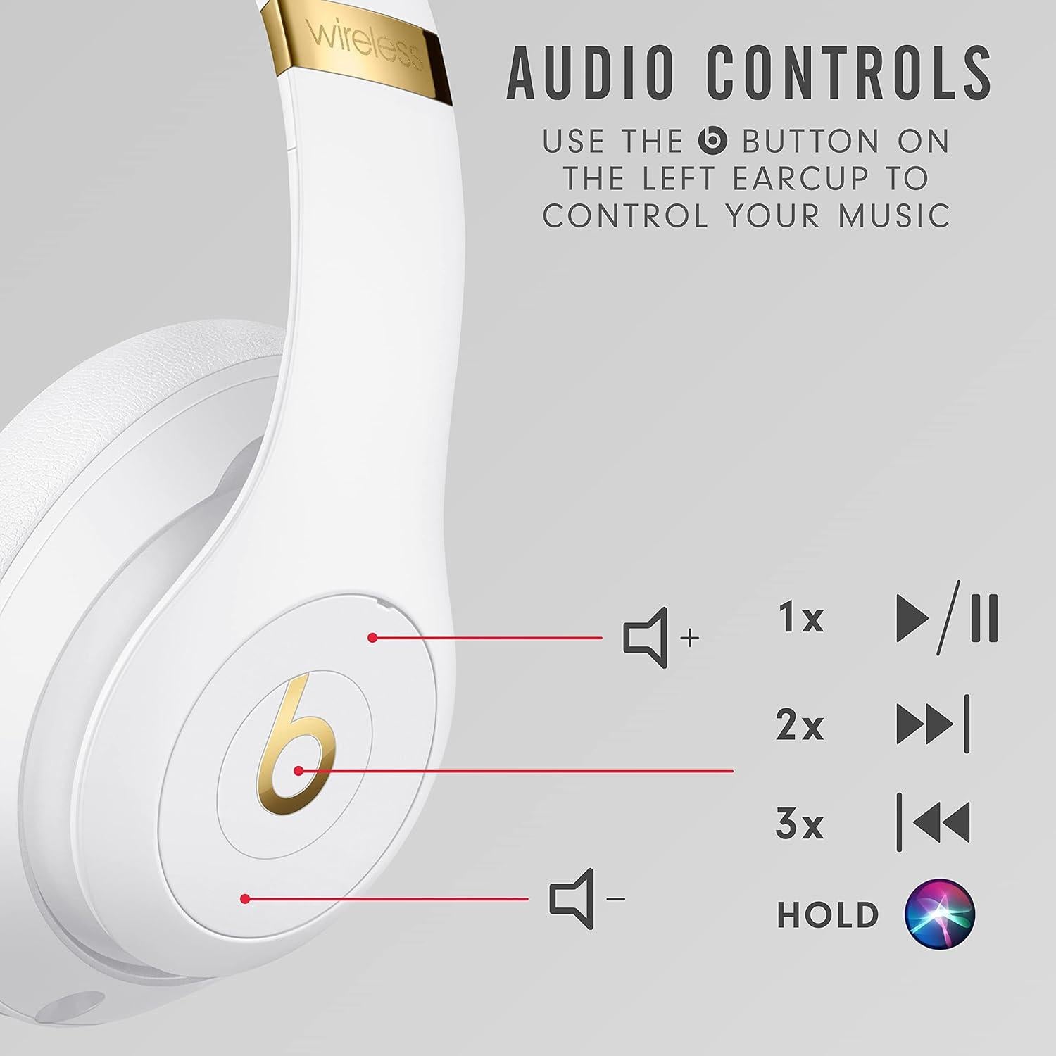 Auriculares Inalámbricos Beats Studio3 - Cancelación de Ruido, 22h Batería, Bluetooth